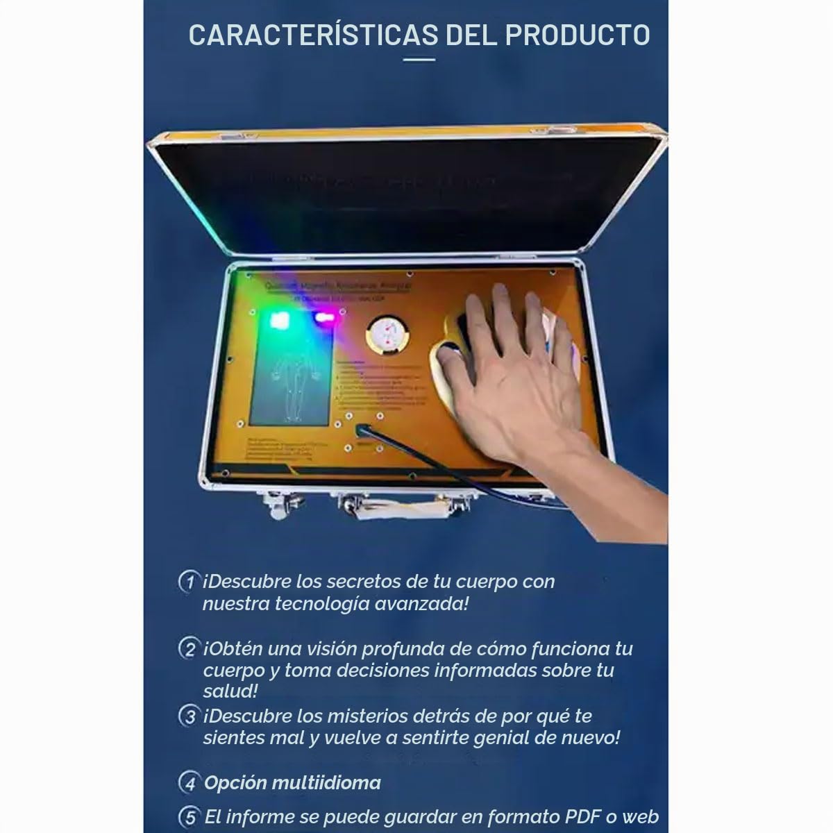 Detector corporal portátil de salud – Analizador cuántico 3D para todos | Detector inteligente dinámico de meridianos de células humanas, prueba rápidamente la salud física en casa