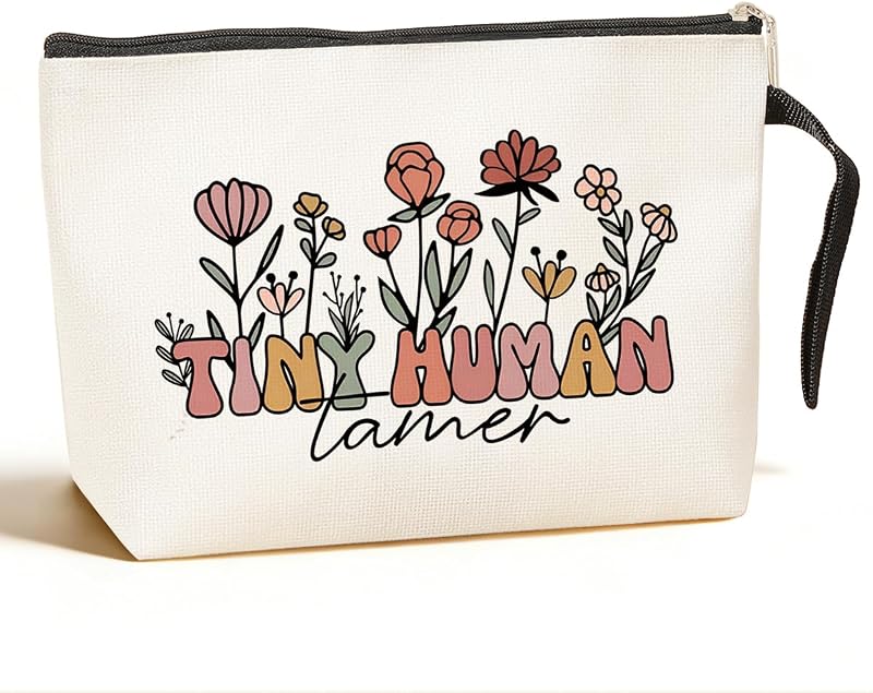 Jztco Necessaire retangular de poliéster com zíper, estampa multicolor 1006, 20,07 x 19,56 x 0,25 cm