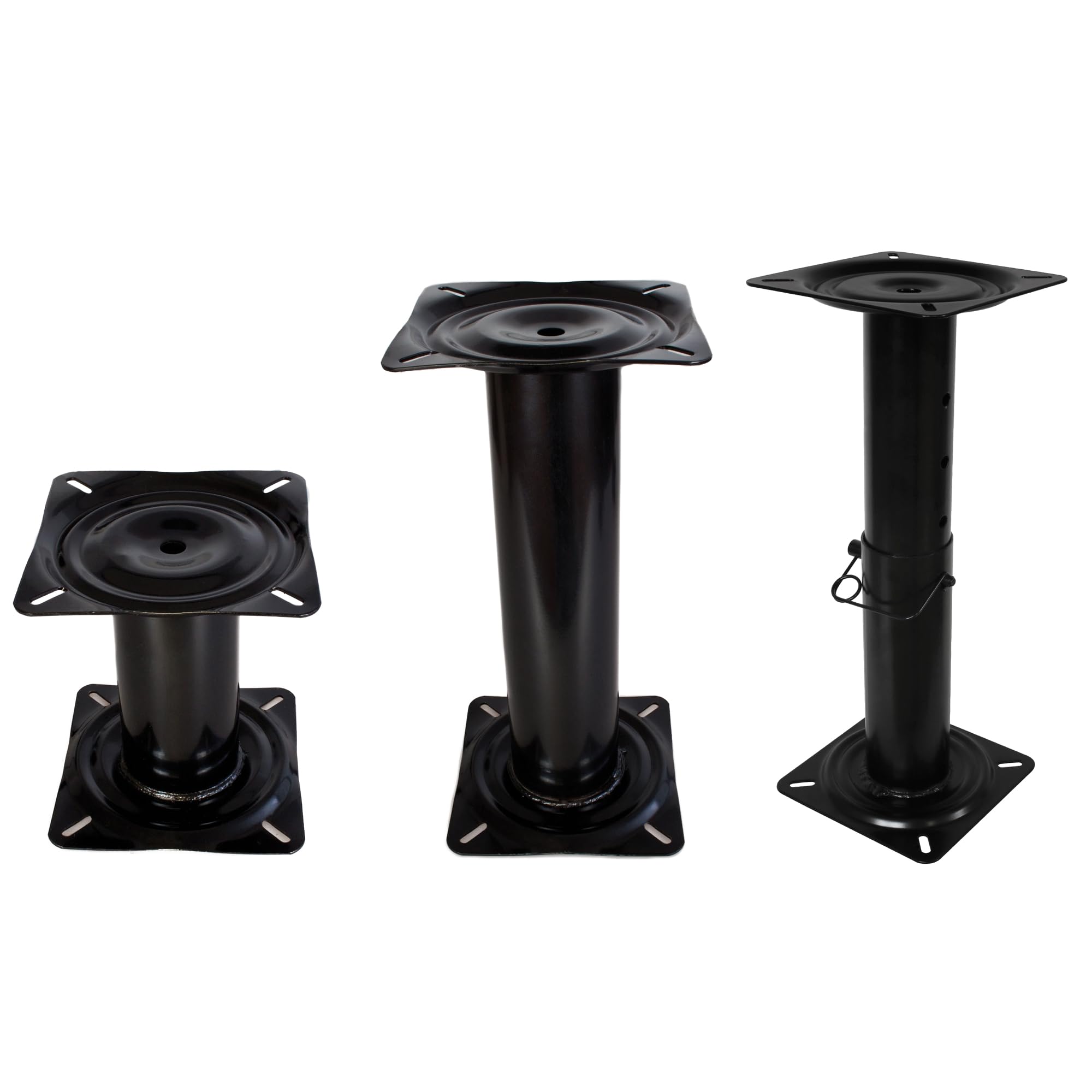 Waterside Boat Seat Pedestal – Robuster Bootssitzfuß in verschiedenen Höhen – Stahlsäule für Bootssitze – Montagefuß für Angelboote & Motorboote (Low 175mm)