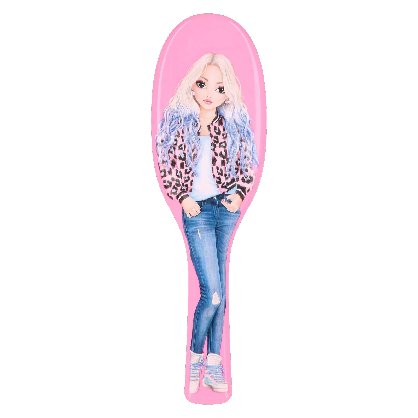 Depesche 4899-001 TOPModel - Cepillo para el cabello de forma clásica en color rosa, con modernas cerdas desenredantes, dimensiones: aprox. 3,6 x 8,7 x 27 cm