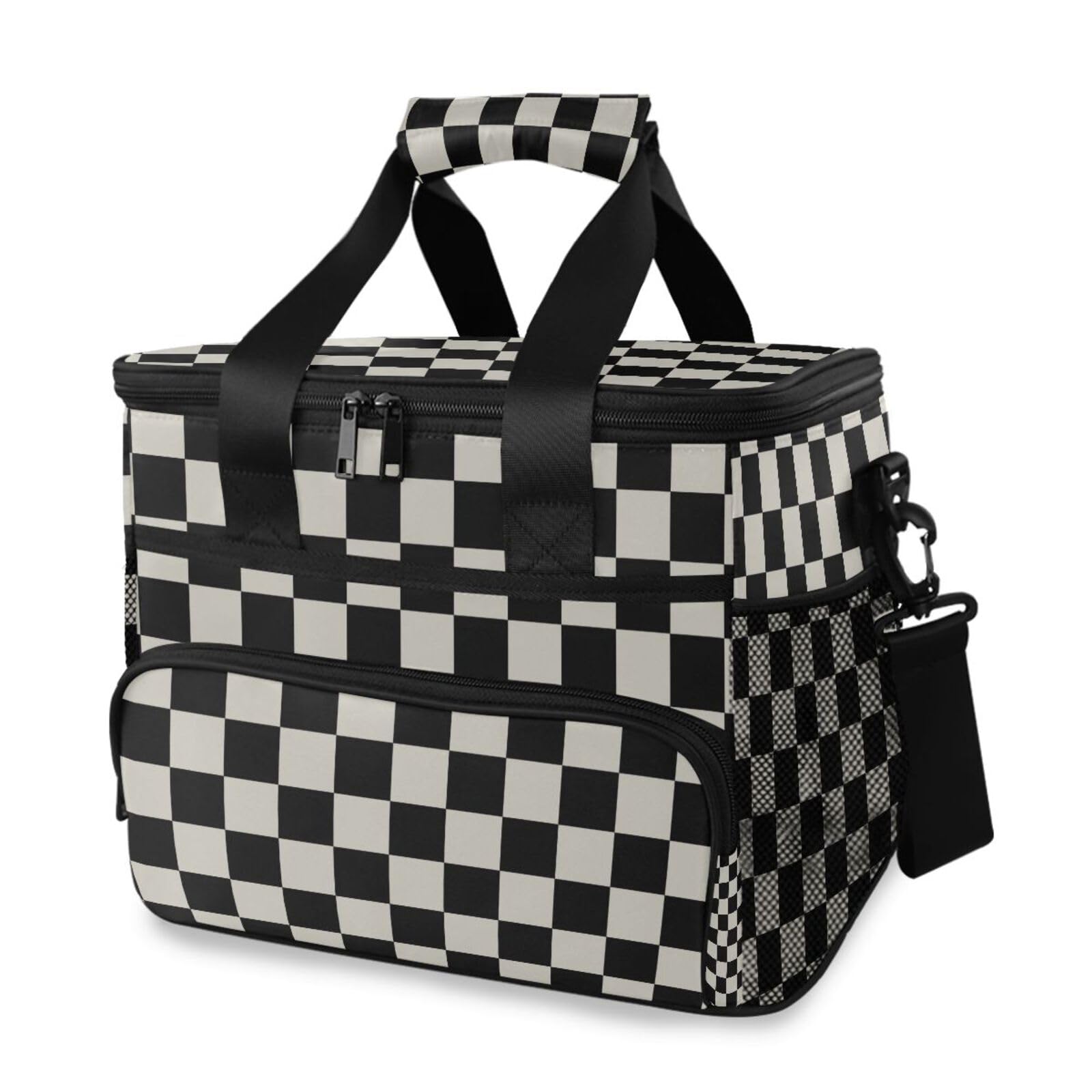 Amazon.com: Grey Black Checkerboard Cooler Bag Insulated Cooler