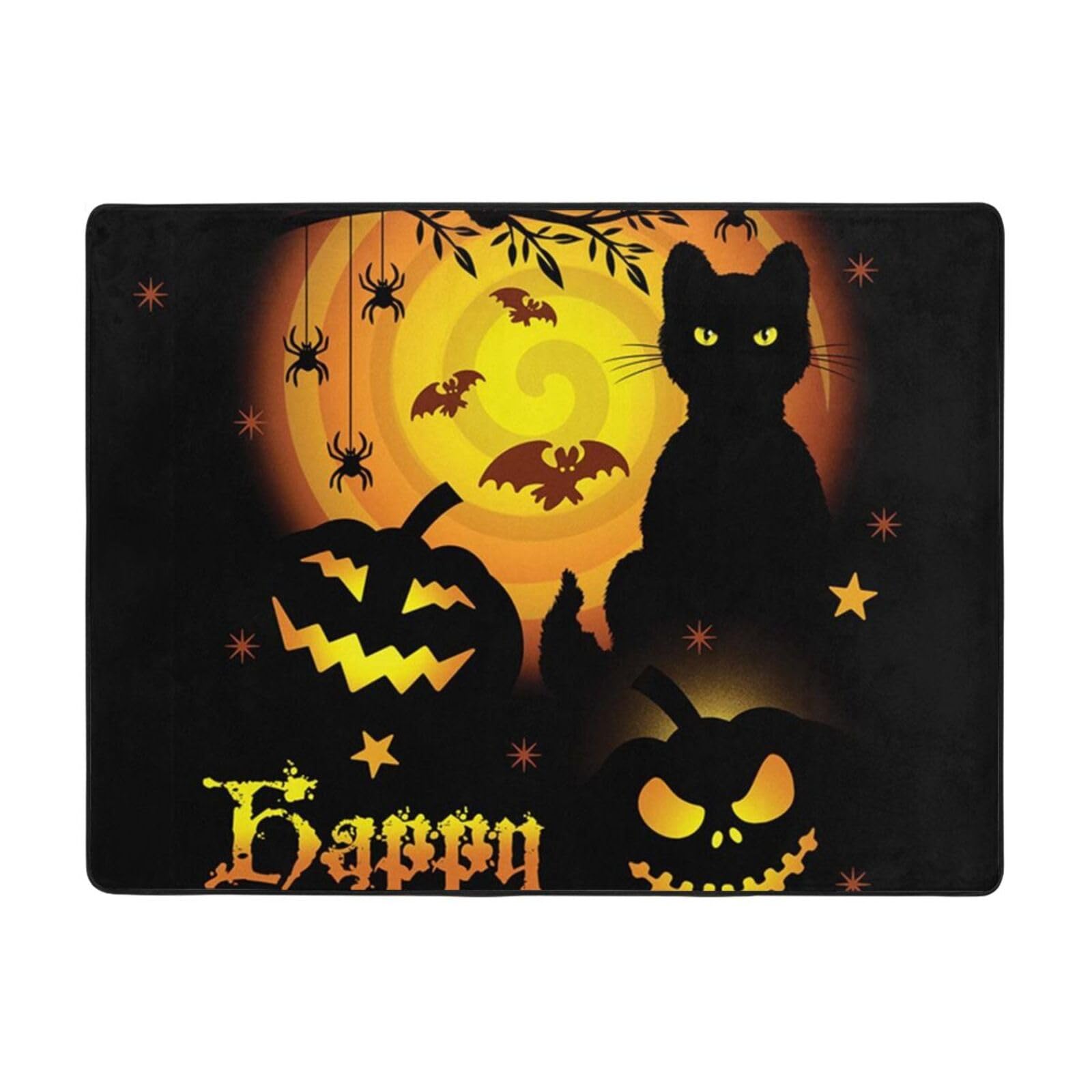 Tapis de sol Halloween citrouille doux et antidérapant BAFAFA pour salon