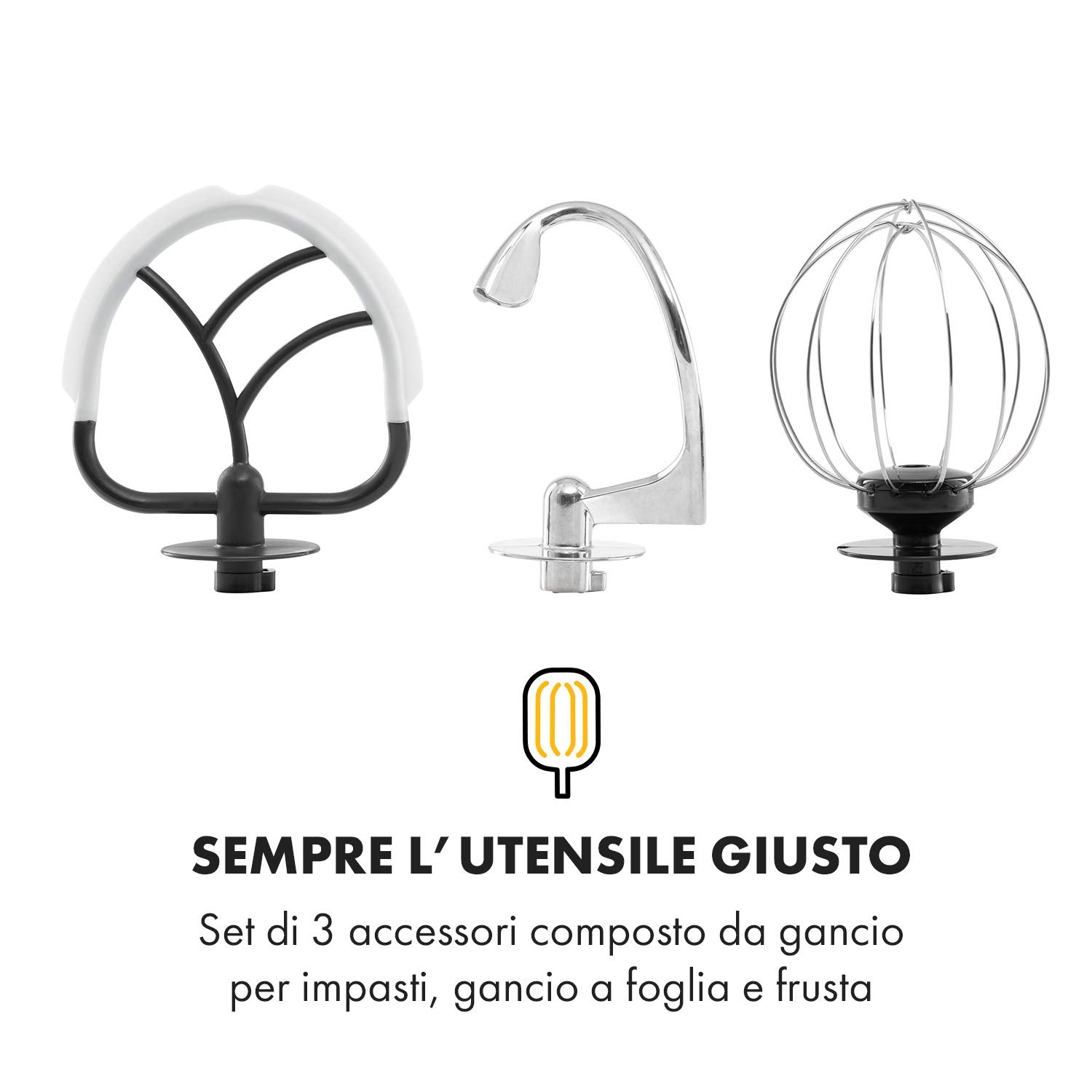 Klarstein Bella Pico 2G - Robot da Cucina, Mixer, Impastatrice, 1200 W / 1,6 PS, 6 Livelli, Sistema di Miscelazione Planetario, Ciotola in Acciaio Inox da 5L, Rosso