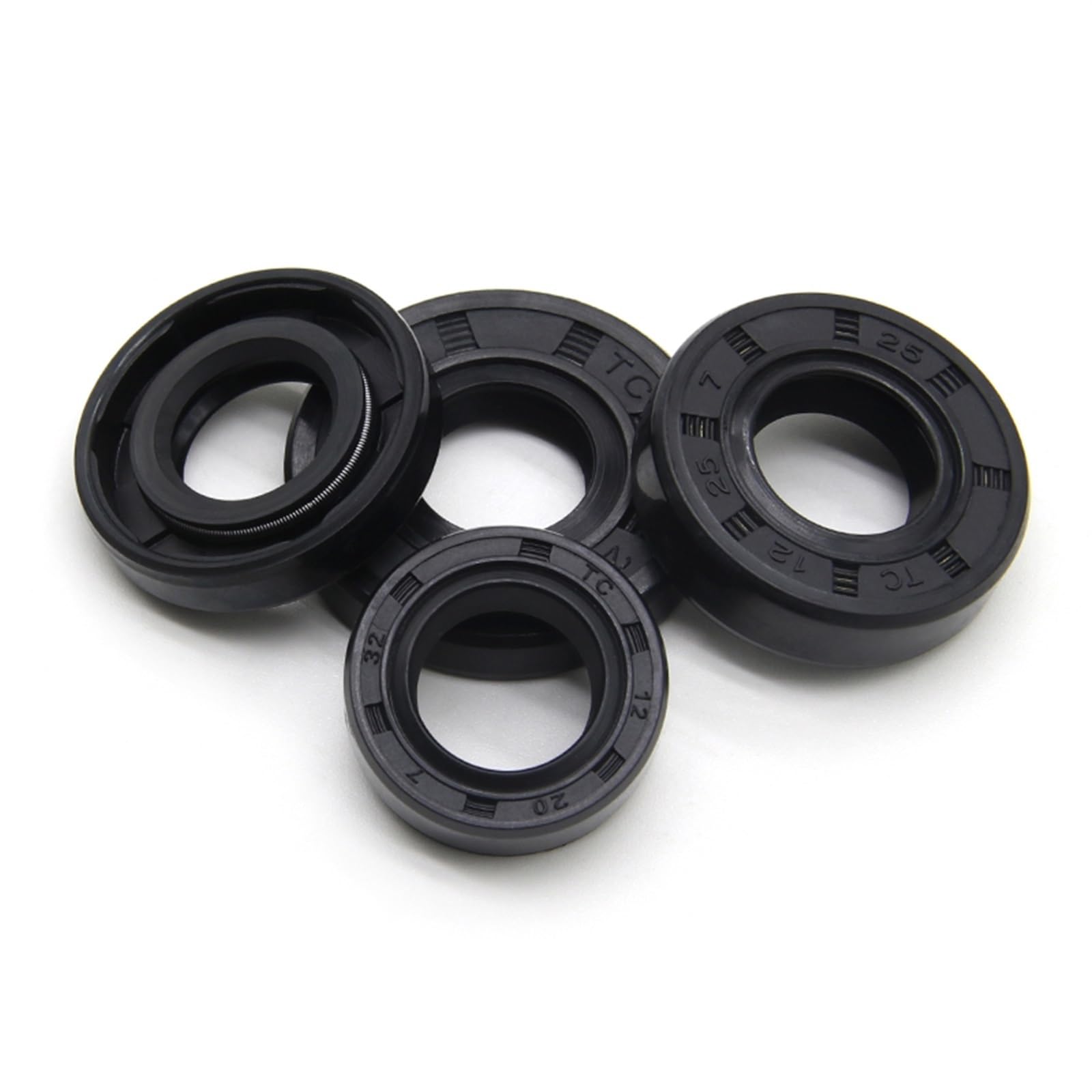 XiKe Oil Shaft Seal, Lip Seals, TC 20x37x8mm Nitrile Rubber Cover Double Lip With Spring, Oil Seals For Bearing Shafts,Rotating Shafts,etc., Black Pack Of 2 - View #3