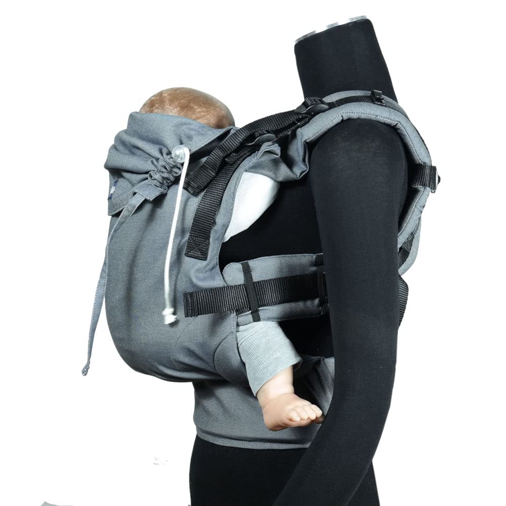 Didymos DidyFix Babytrage - Fullbuckle Tragehilfe in Graphit - für Neugeborene ab Geburt von 50-86 cm - ergonomische Sitzhaltung - Bauchtrage - Hüfttrage - Rückentrage
