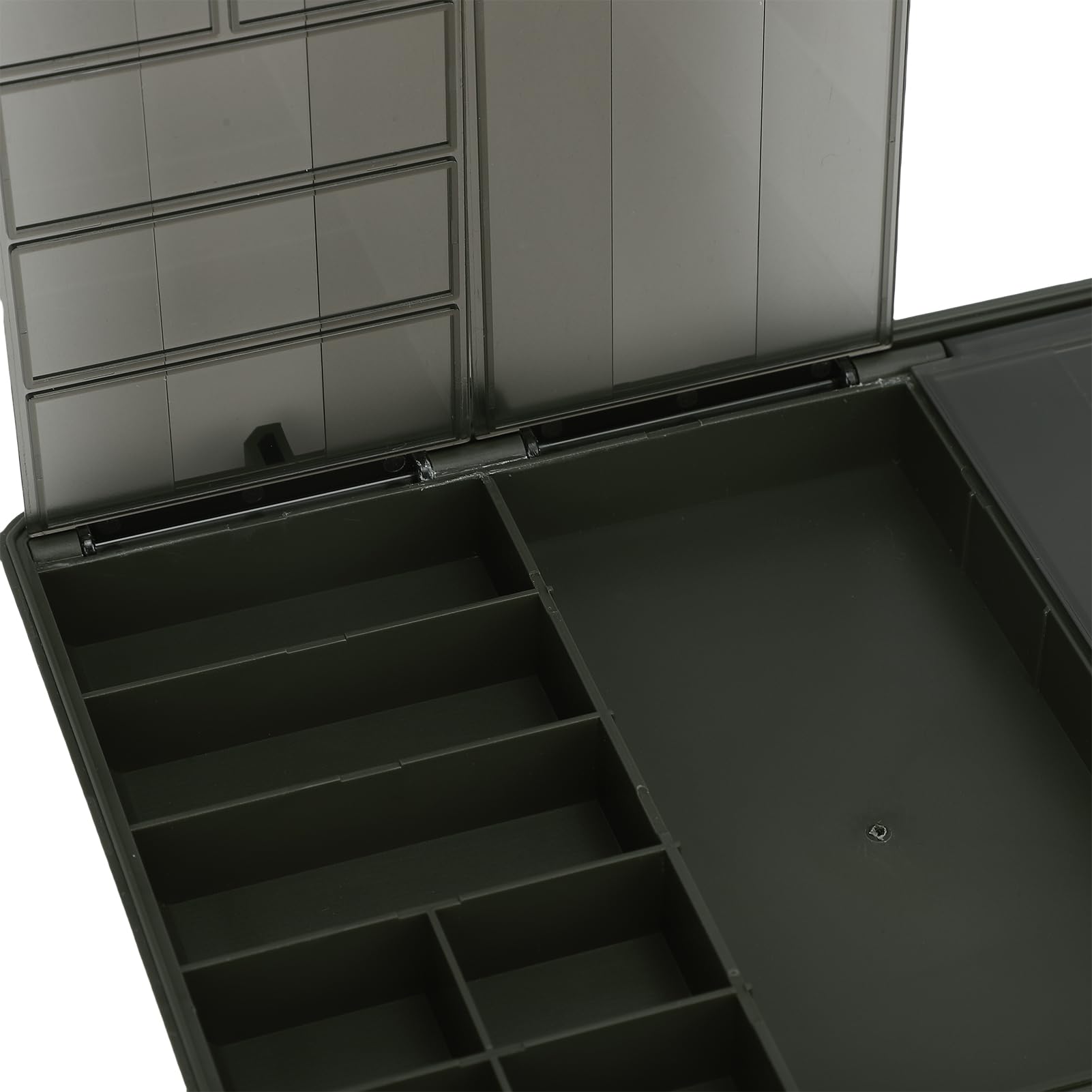 Ampio Spazio di Stoccaggio Rig Box Organizzatore per la Pesca Alla Carpa con Scala, Design Sigillato, 8 Chiodi, Adatto per gli Appassionati di Attrezzatura per la Pesca Alla Carpa,