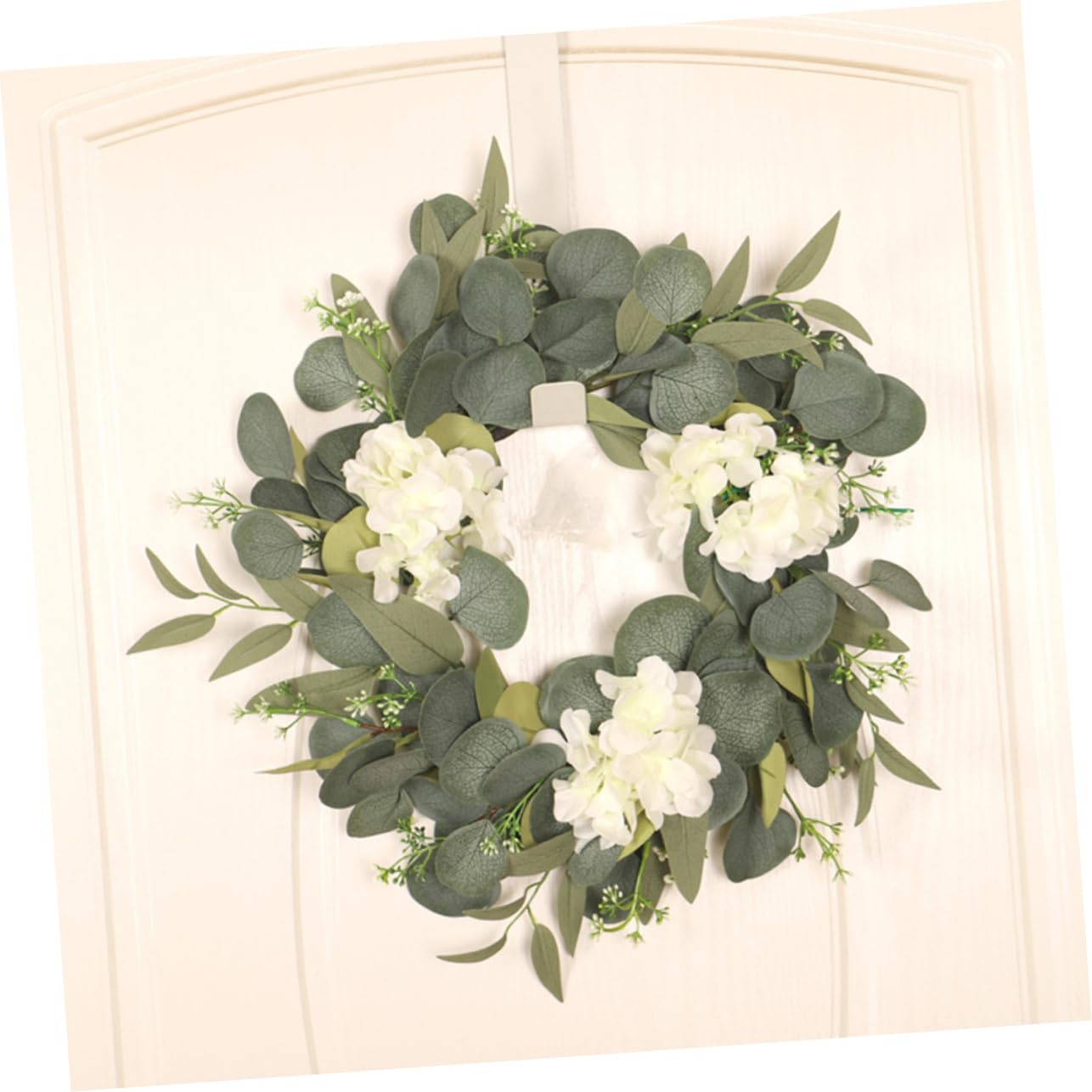 Alipis 1set Ghirlanda Estiva Fiori Artificiali Di Ortensia e Eucalipto Decorazione Per Appendi Casa e Feste Include Luce Led Per Atmosfera Accogliente