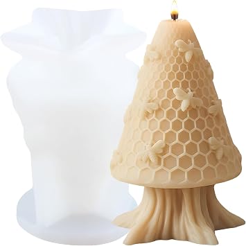 XIAOSHUI Bee Honeycomb Candle Molds Honeycomb Tree Candle Silicone Mold for Candles Making Resin Casting Aromatherapy Candles Gypsum Craft Home Decorate