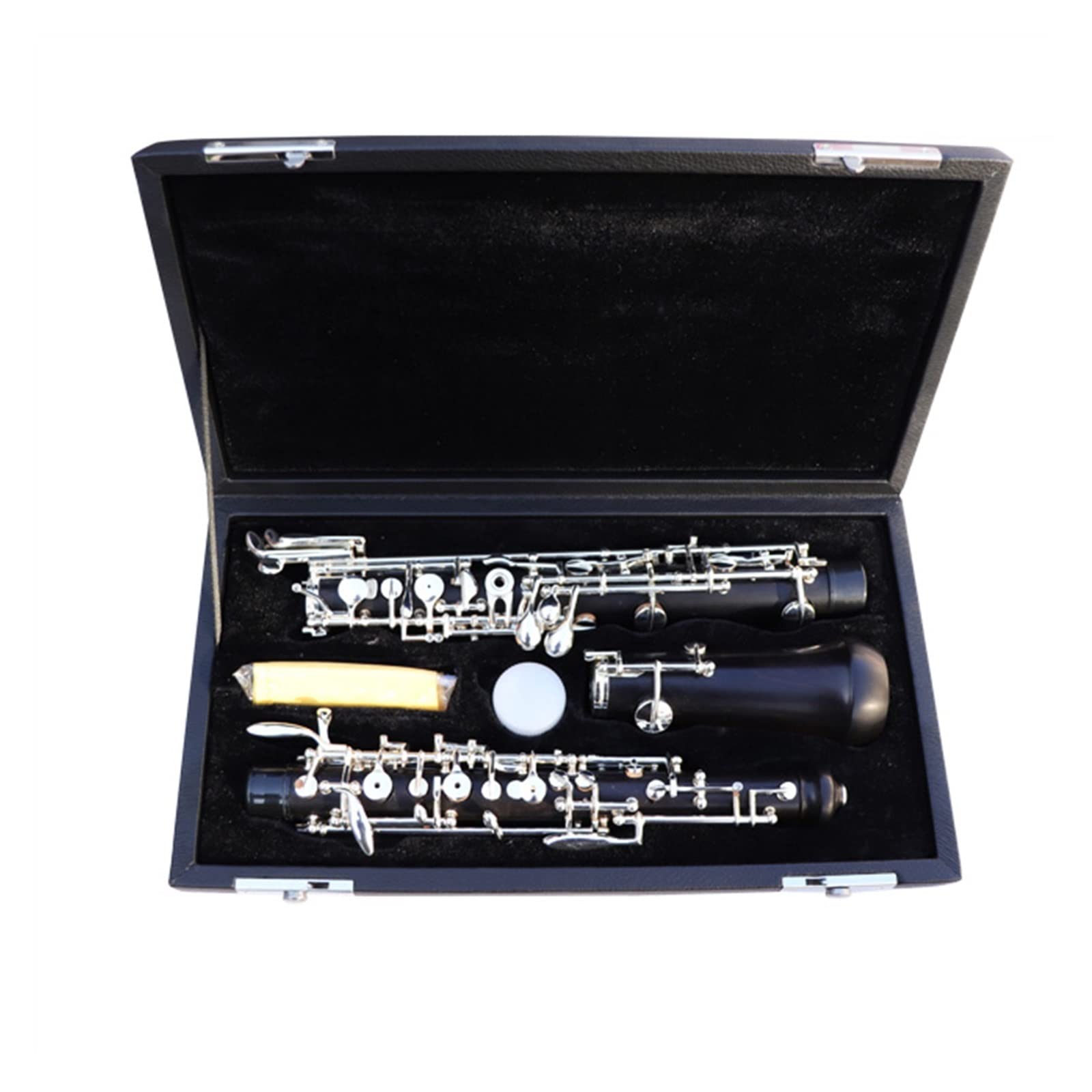 Oboe Semiautomatico con Corpo in Ebano per Oboe con Chiave in Do Argentato con Astuccio Speciale per Strumenti Musicali Oboe per Principianti
