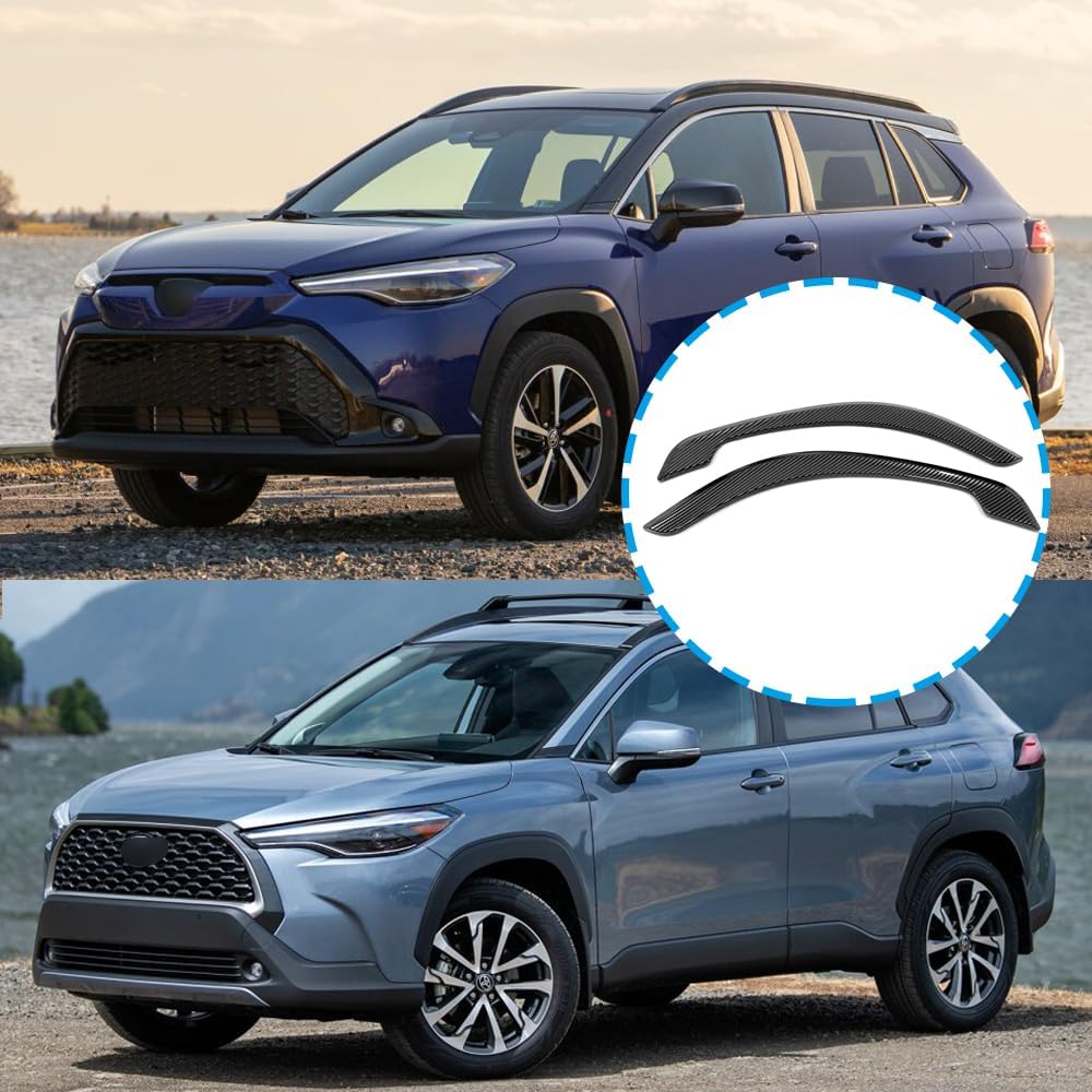 Car Accessories Wheel Eyebrow Arch Trim Cover Fender Compatible with Toyota Corolla Cross 2026 2025 2024 2023 2022 Corolla Cross Hybrid 2026 2025-2023 (Carbon Fiber Style) 2PCS ABS