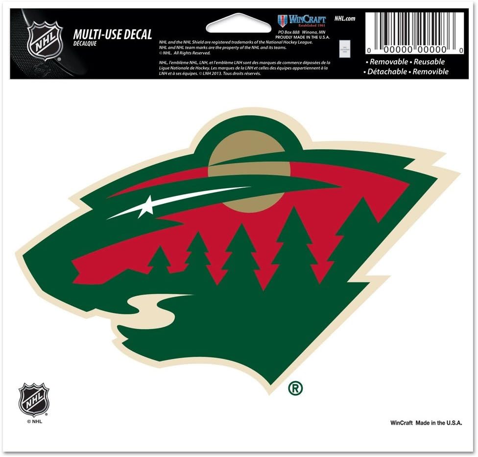 Wincraft NHL Minnesota Wild Ultra Color Decal, 5"x6", Team Color