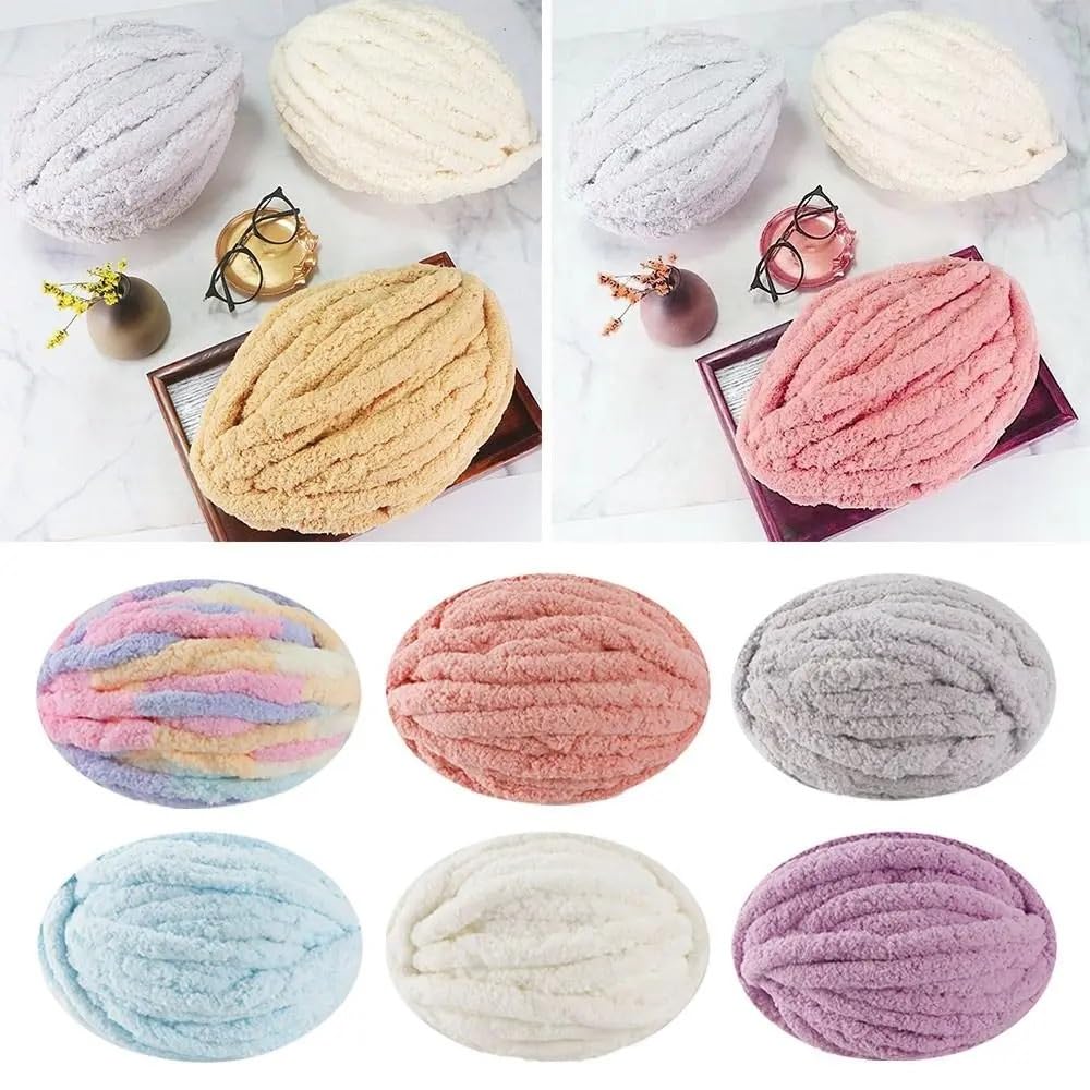 Włóczka Super Chunky Yarn, Włóczka gruba, 2 sztuki, 250 g, wielokolorowa, do robienia na drutach i szydełkowania(Black)