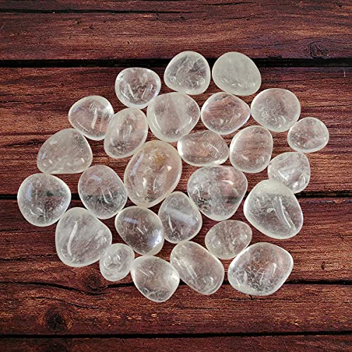 Image of Reiki Crystal Products Natural Clear Quartz Tumble Stone Raw Rough Stones for Reiki Healing and Crystal Healing Tumbled Stone (Color : Clear)
