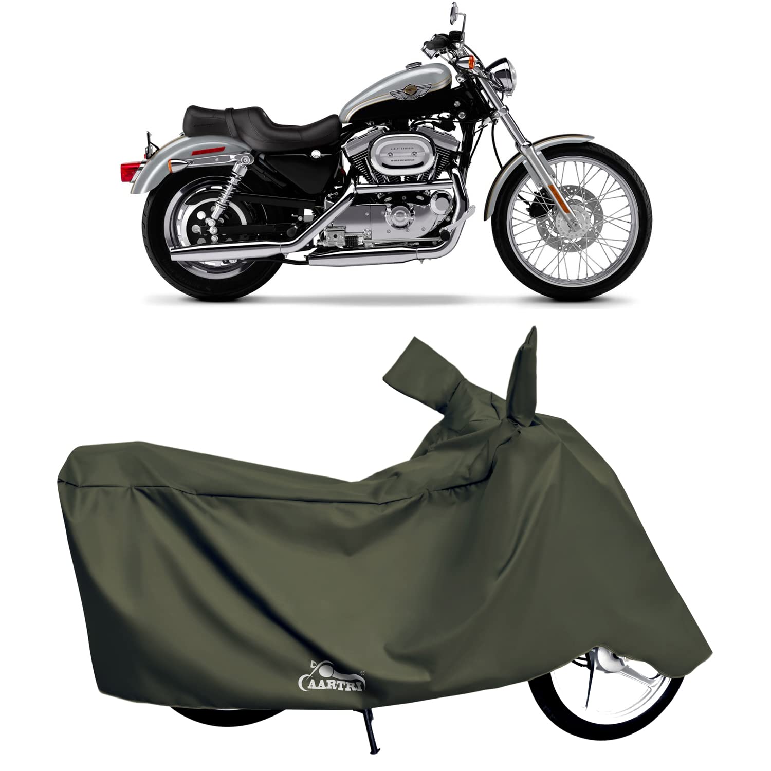 AARTRI Body Cover for Harley-Davidson 1200 Custom (BS -2,3,4,6) Legitimate Waterproof UV Protection,Dustproof Body Cover(Life TIME Olive)
