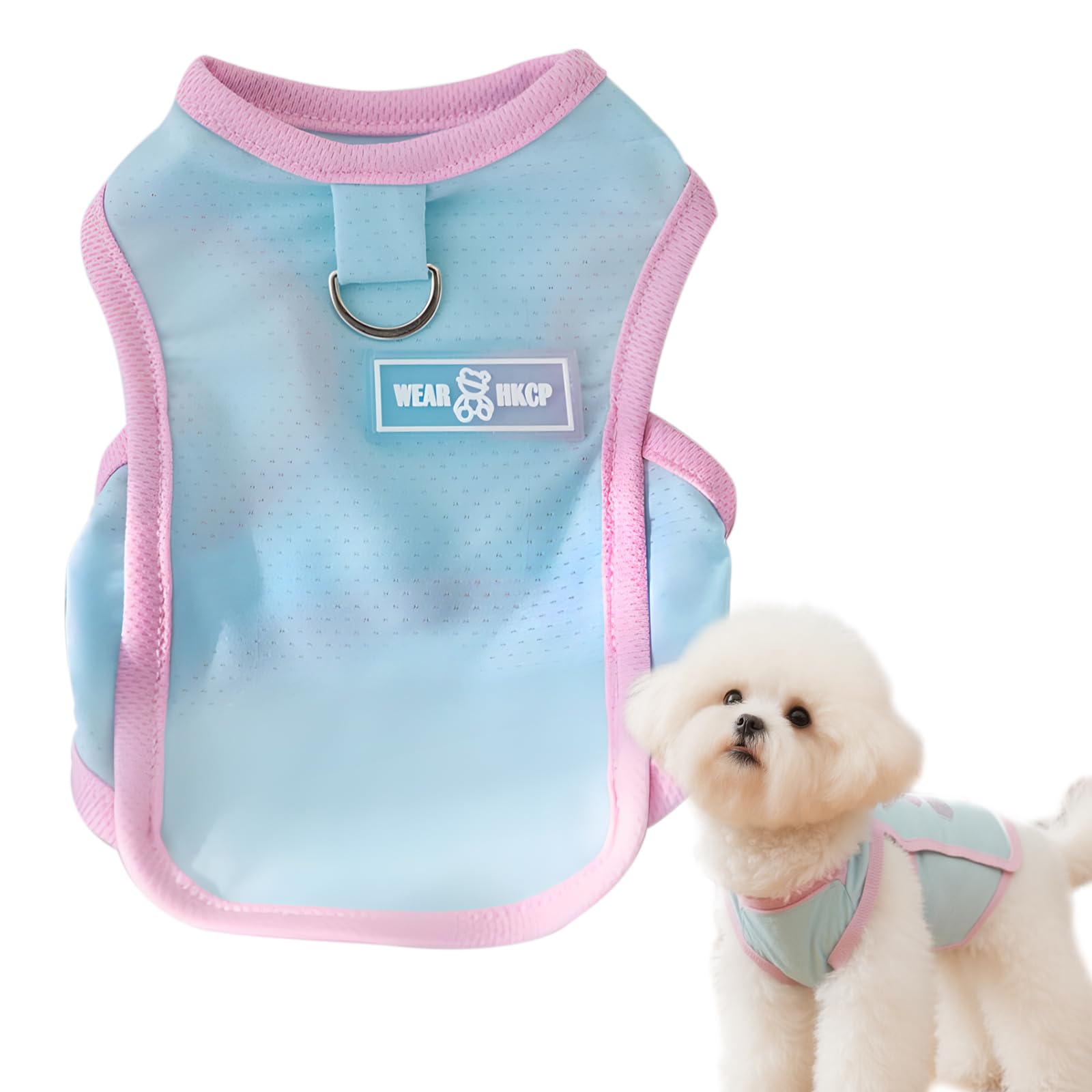 Dog Cooling Vest Instant Breathable Ice Silk Summer Clothes Canine Cooling Gear with Adjustable Straps for Dogs Cats Quick Dry Puppy T-Shirt for Hiking Summer Outdoor (Blue