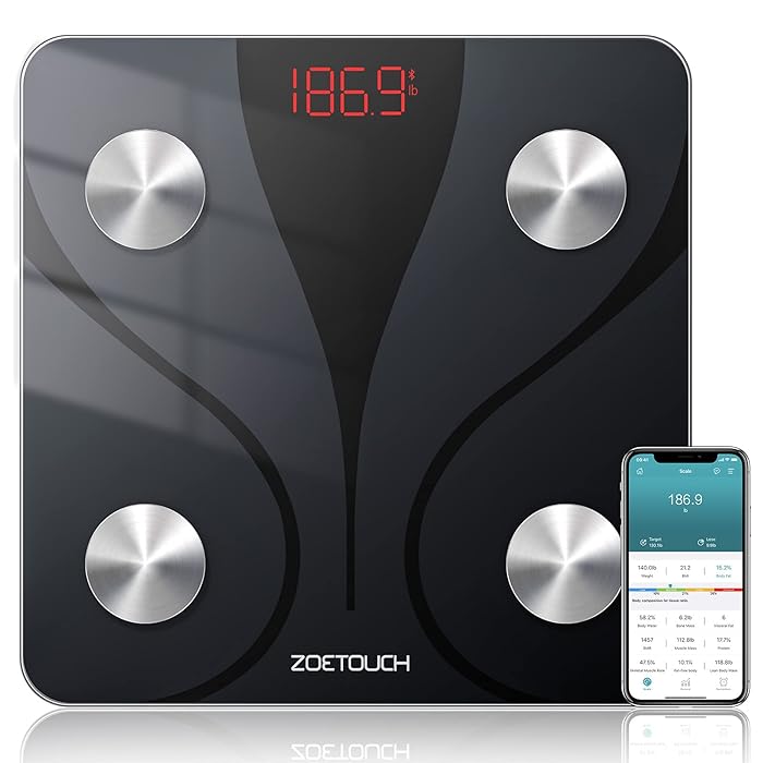 Buy ZOETOUCH Digital Body Weight Scale, Smart Bluetooth Body Fat Scale with BMI Water and Muscle