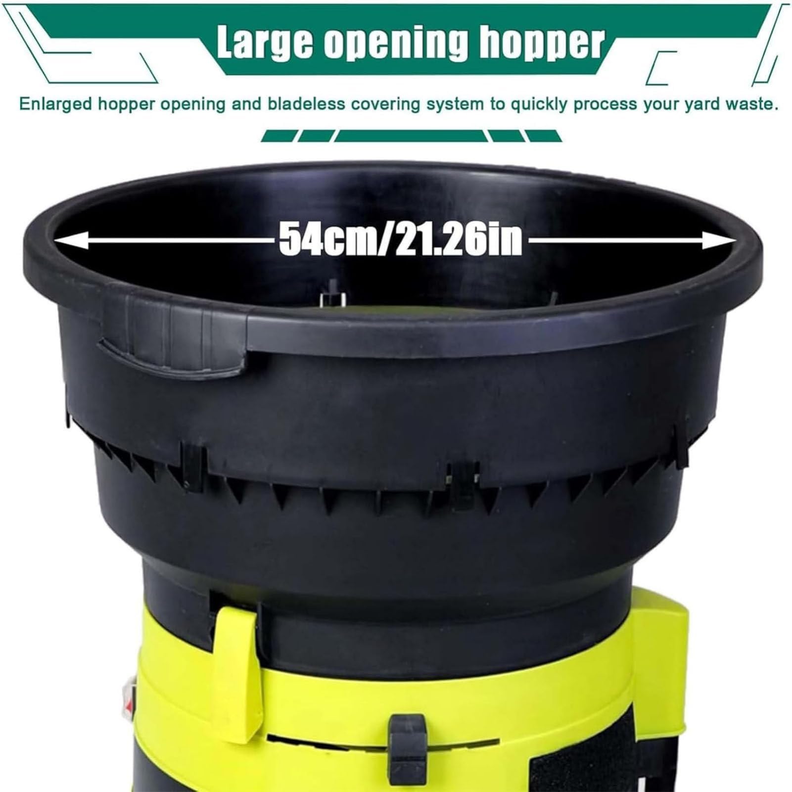 Broyeur de feuilles de jardin 2500 W, broyeur de feuilles électrique sans lames + pulvérisateur, broyeur électrique 8000 tr/min, déchiquetage jusqu'à 55 gallons de feuilles par minute, avec sac de