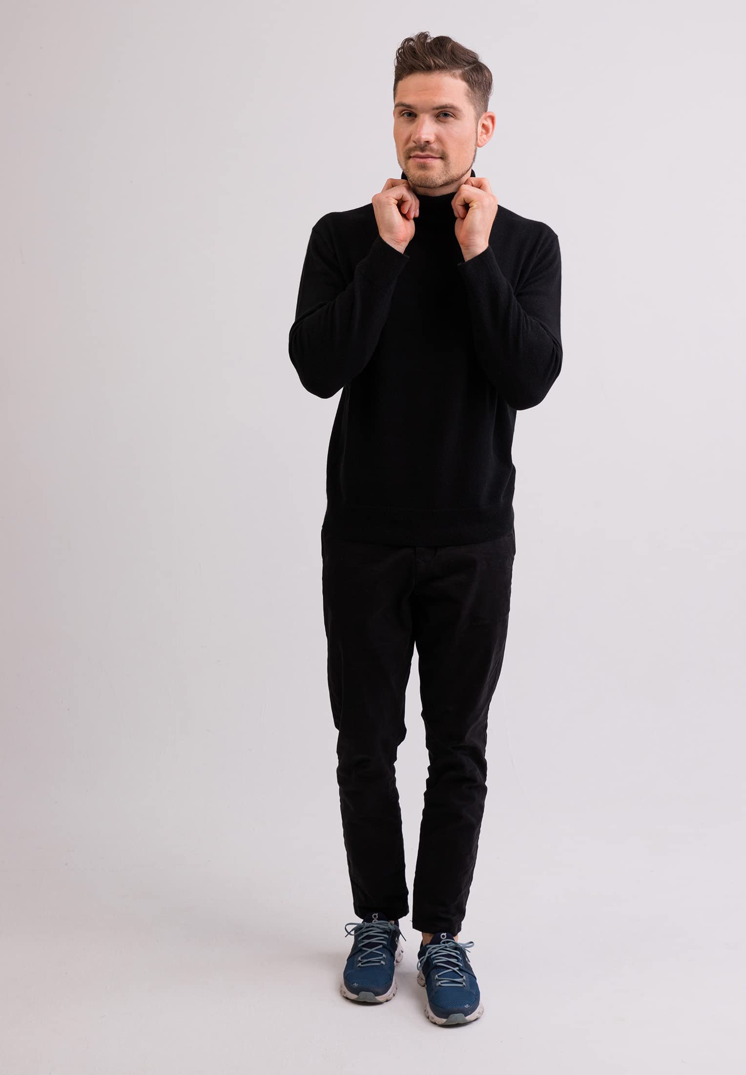 100% Kaschmir Herren Pullover | Sweater Rollkragen 2-fädig