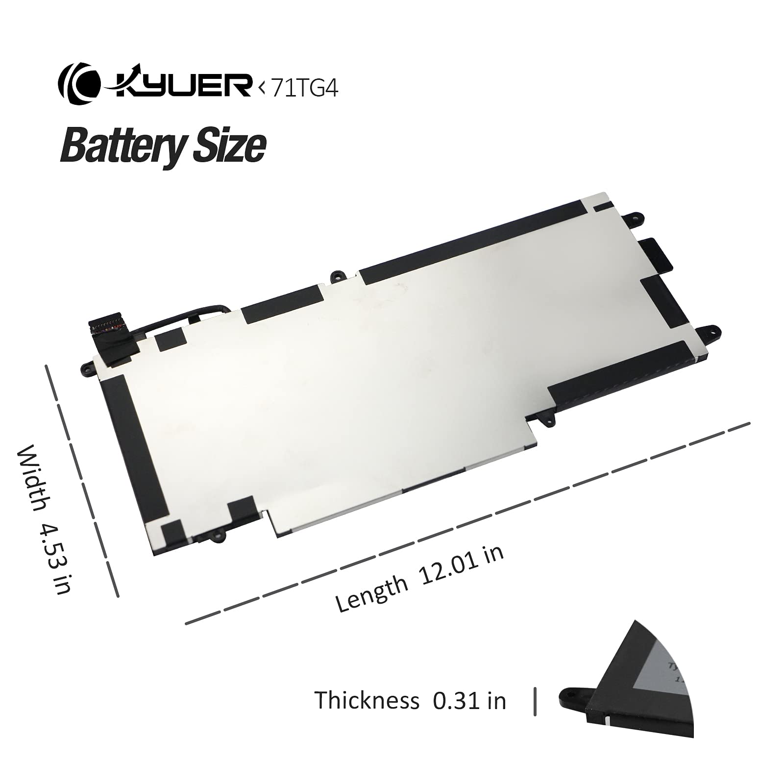 K KYUER 45Wh 71TG4 Laptop Bateria do Dell Latitude 12 5000 5289 13 7000 7389 7390 13" 13.3" P29S001 P29S002 2-in-1 Business Series 071TG4 K5XWW X49C1 0X49C1 725KY N18GG CFX97 3745mAh Notebook Battery