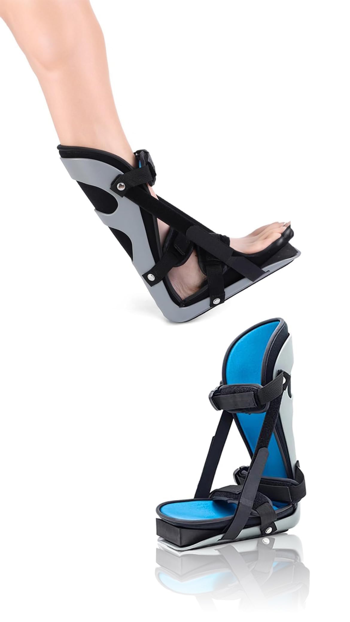 Sweet seven 1 Pcs Plantar Fasciitis Night Splint - Relief for Arch, Heel & Achilles Pain - Overnight Foot Brace for Tendonitis Support Gray|L