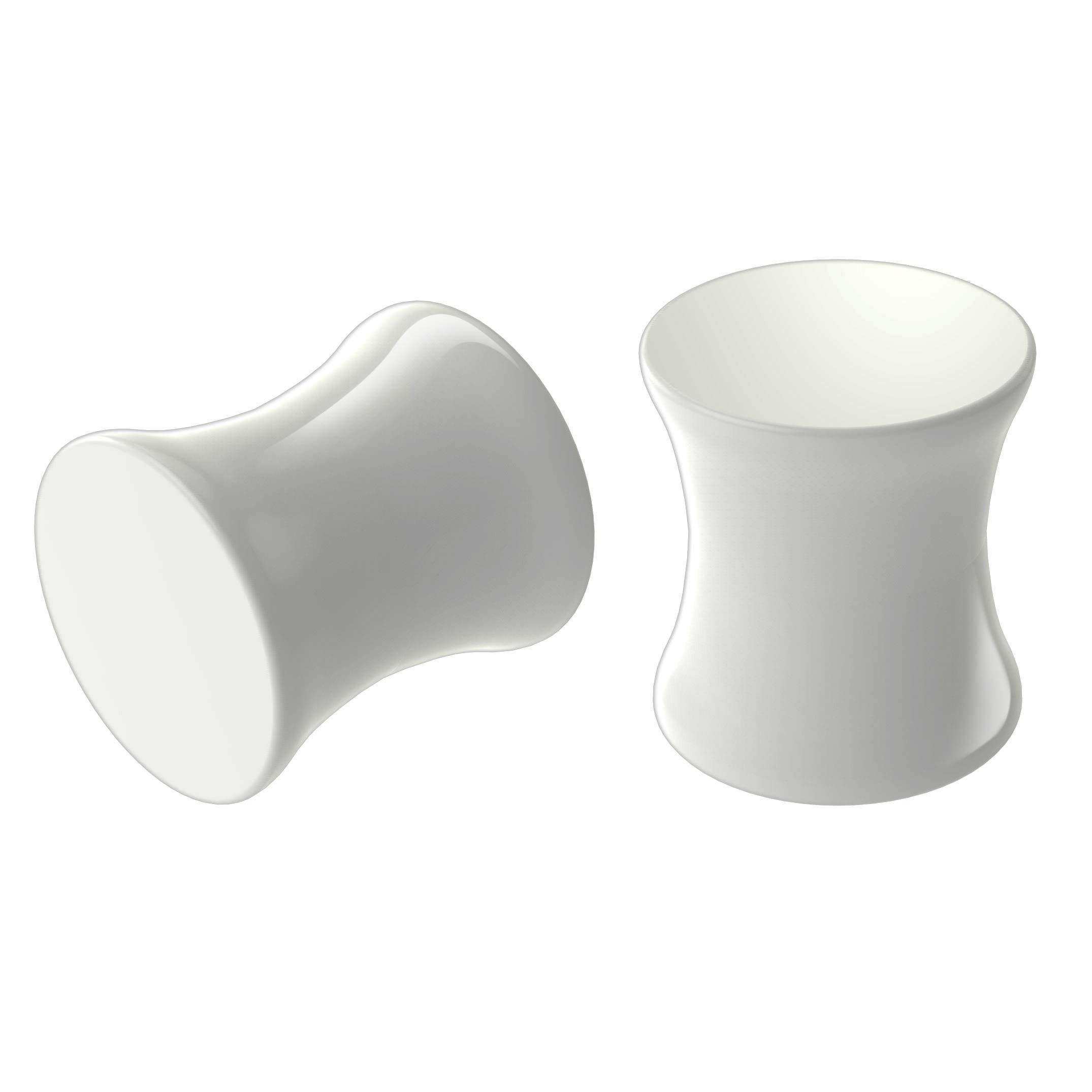 Evonix2pc 0g 8mm White Acrylic Double Flare Ear Plugs Piercing Zero Gauge Big Cool Earrings Stretchers Kit