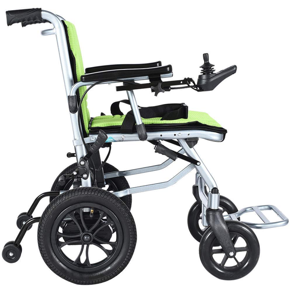 Silla de Ruedas Plegable portátil, Silla de Ruedas eléctrica, Silla de Ruedas para discapacitados Scooter de Cuatro Ruedas con luz Inteligente Plegable Completamente automática para ancian