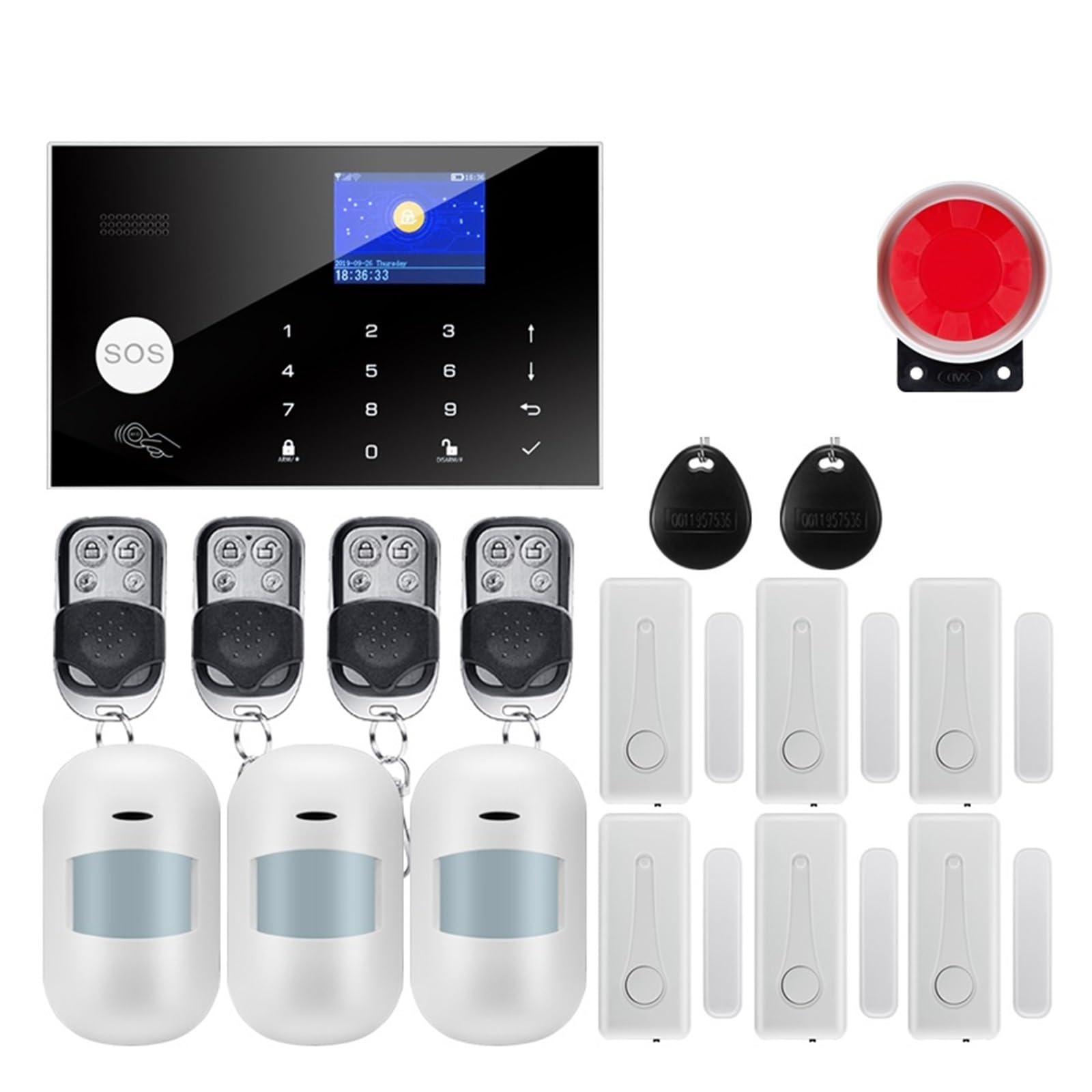 CUDTAPI GSM Alarm System Home Wireless Burglar Security Tuya APP Compatible(W7B6)