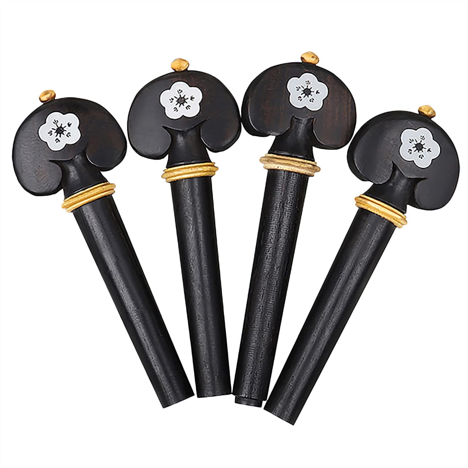 Partes violín Conjunto De 4 4 3/4 4/4 Violin Tuning Pegs Reemplazo Negro Reemplazo Tallado Bay