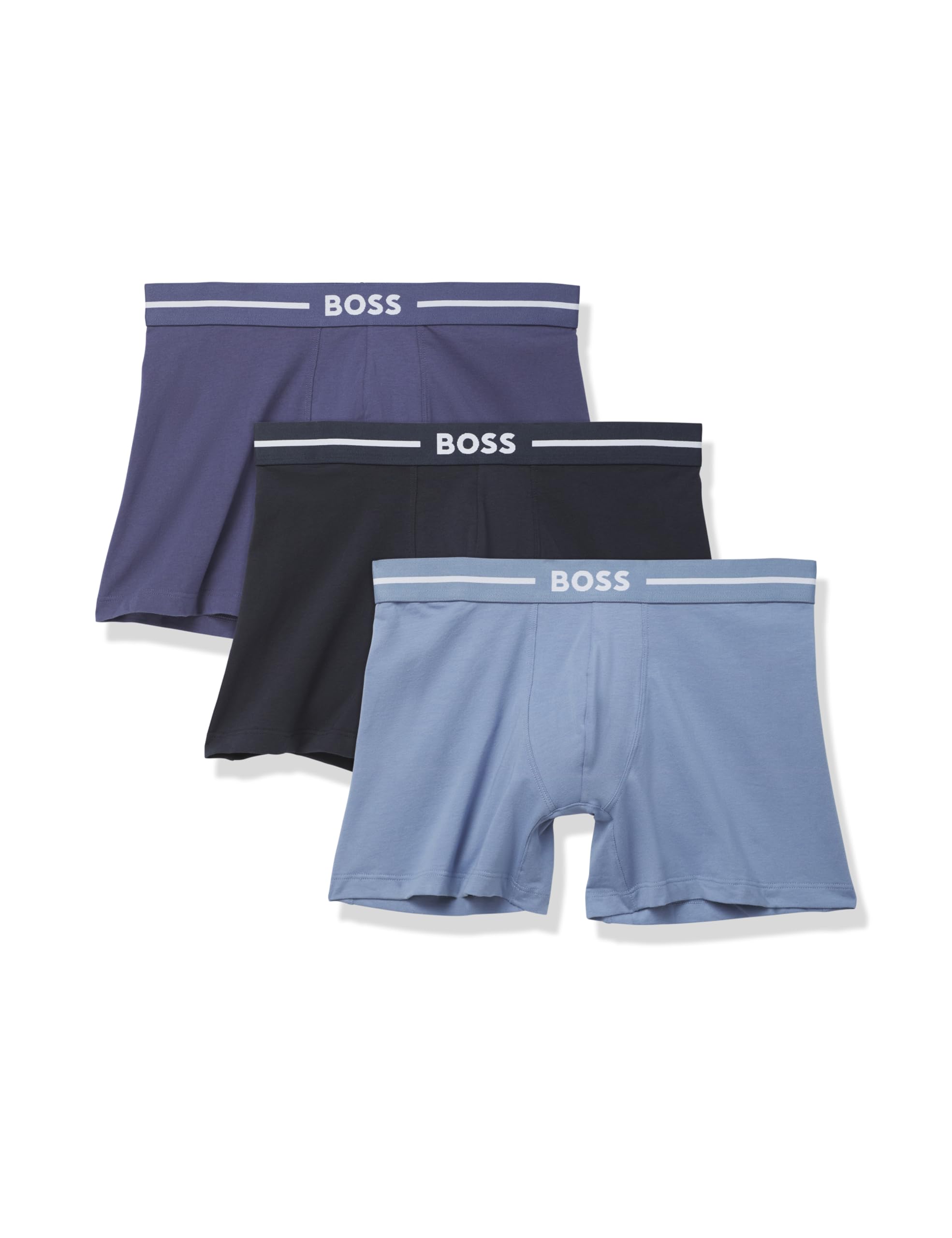 BOSS Men's 3-Pack Bold Logo Cotton Stretch Boxer Briefs