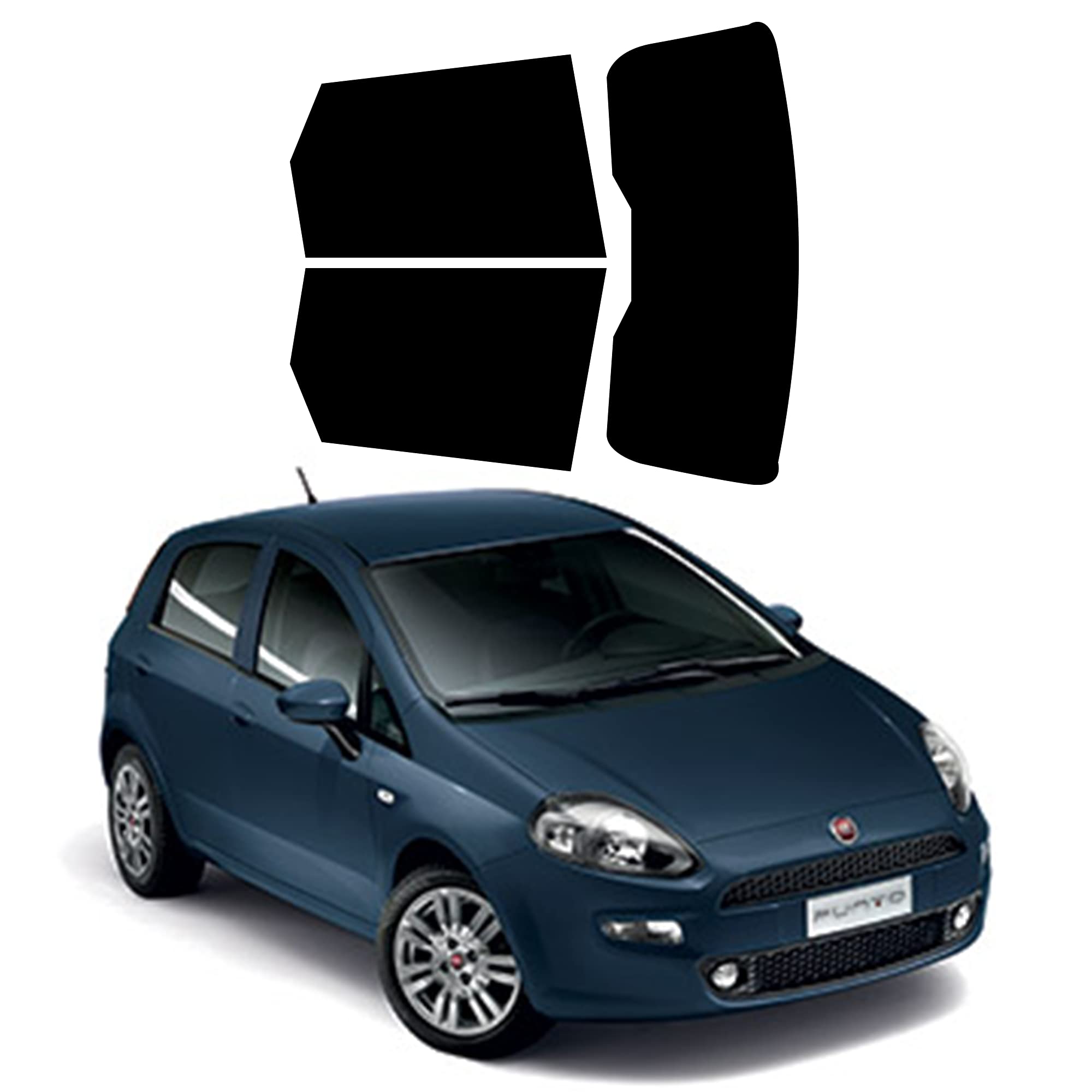 Generico Pellicole Oscuramento Vetri Auto Pre Tagliate a Misura Ricambio Compatibile con Fiat Punto Evo 5 Pt dal 2009 al 2012 LOLLOMOTO (5% Molto Scura)