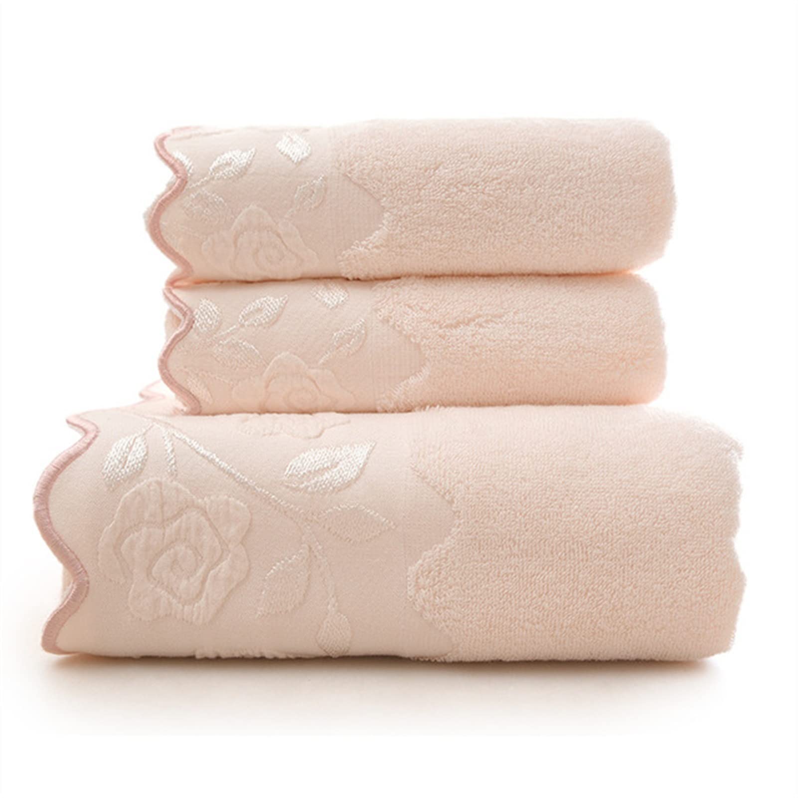 Cotton Towel Set Rectangle Soft Face Towels Strong Water Absorption No Fade Bathing Towels Color B Size 3