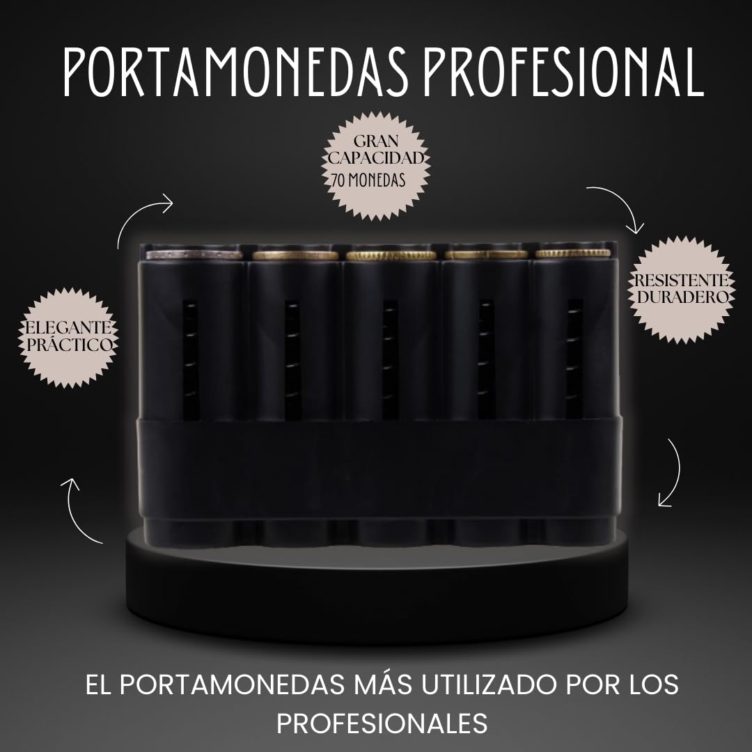 Portamonedas Profesional: Diseño Exclusivo con Clasificador y Dispensador Integrado de Monedas, Ideal para Taxis, Camareros y Conductores Eficientes!.