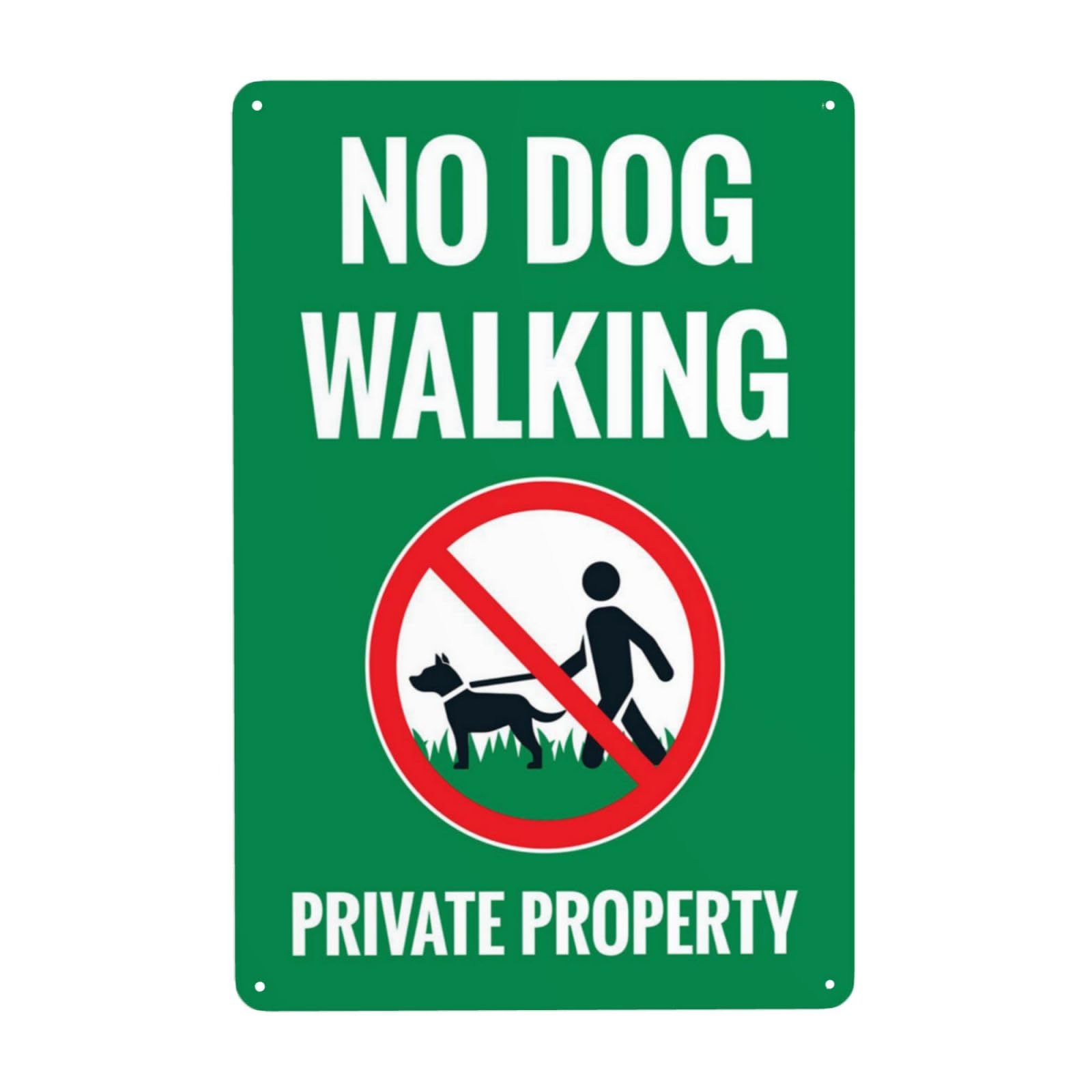 No Dog Walking On Private Property Vintage Metal Restriction Sign 12x8 Inch