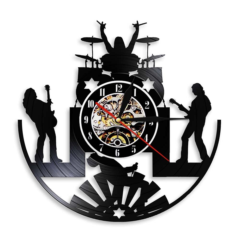 Dia 30cm Orologio da parete con banda musicale rock Orologio da parete con musica rock Orologio retrò Orologio da parete con decoro vintage Regalo per musicista Amante della musica Regalo per amici