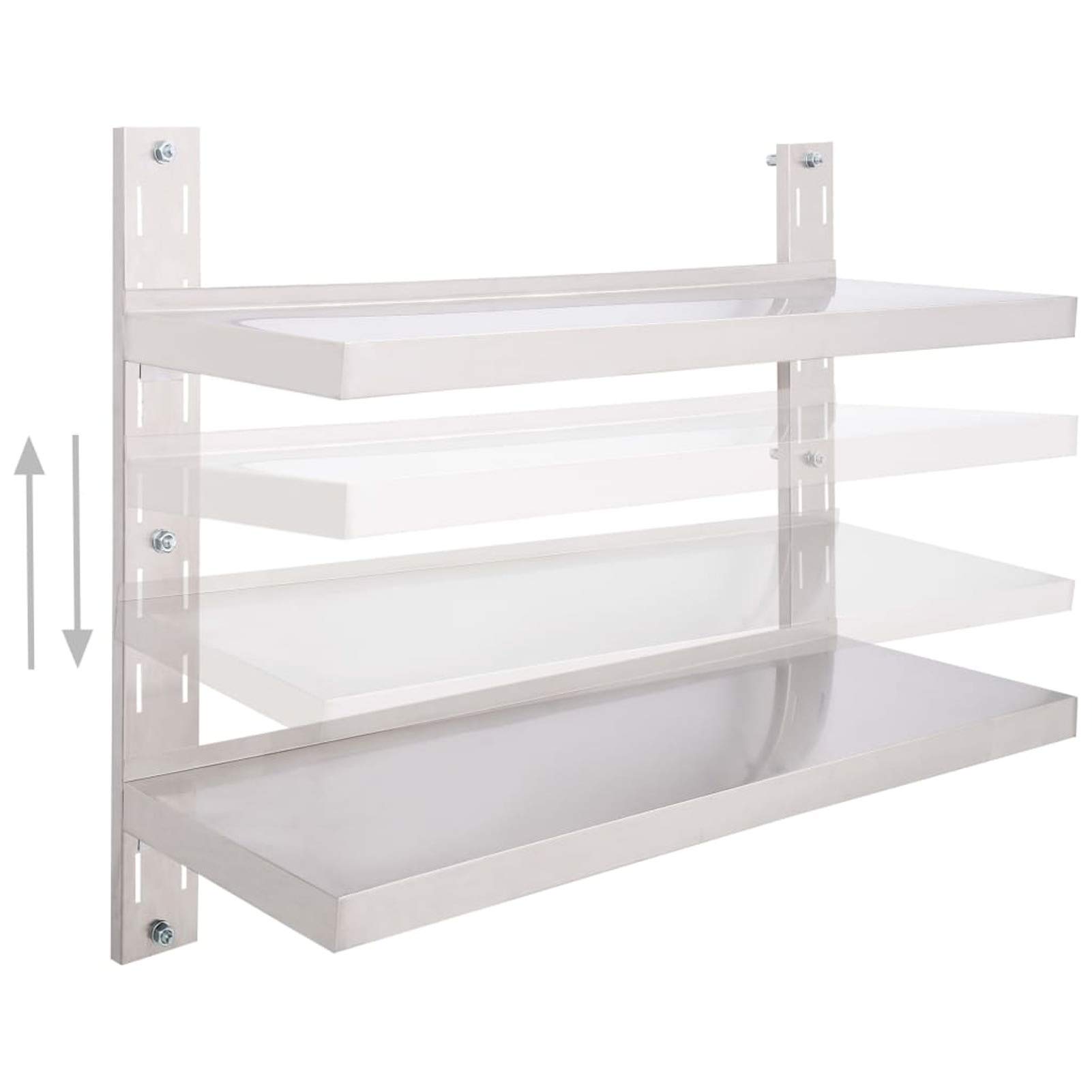 ShGaxin Estantería Pared Flotante 2 Niveles, Estanteria Pared, Estanteria Baño, Balda Pared, Baldas Flotantes, Estante Cocina, Baldas Cocina, Acero Inoxidable 100x30 cm