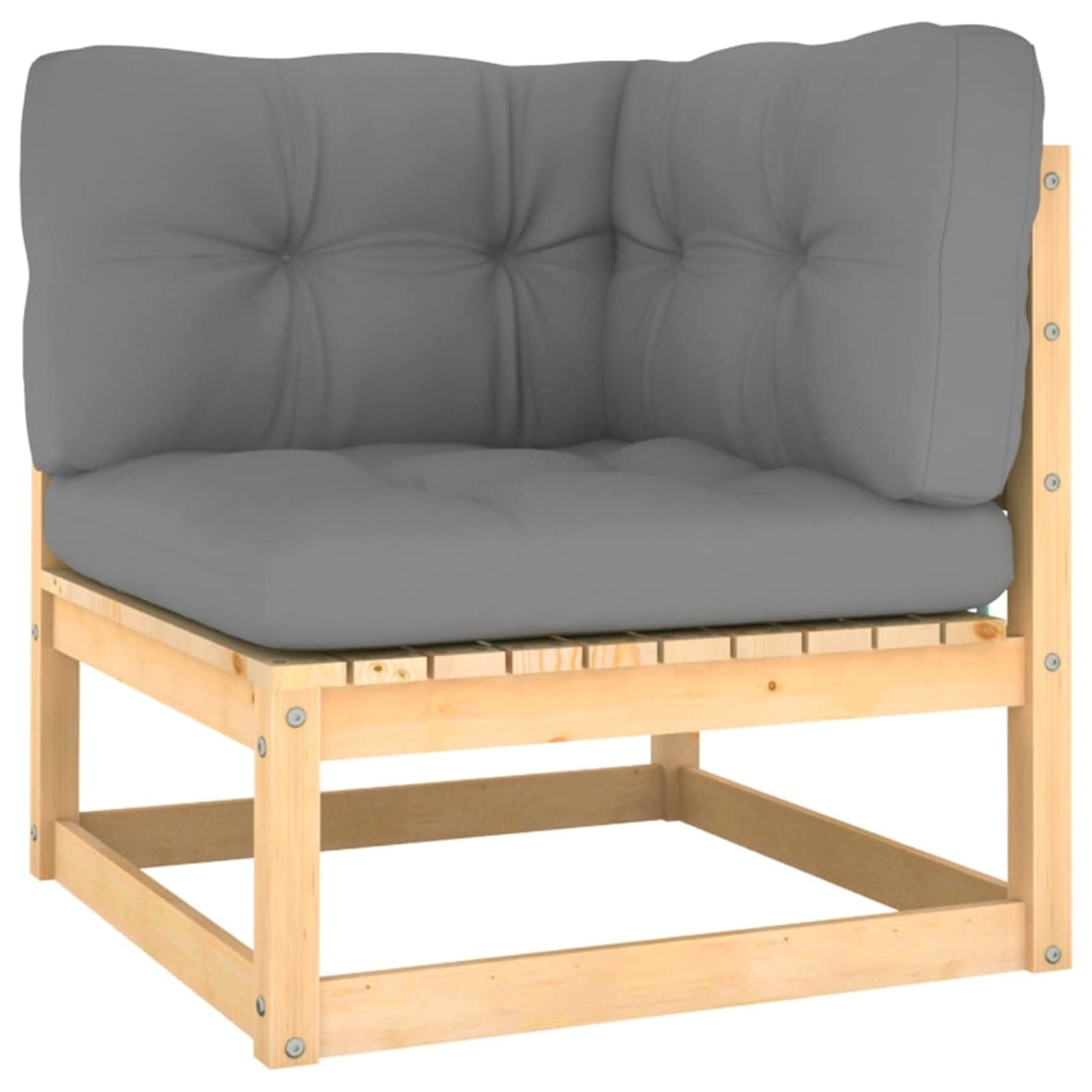 LAPOOH Zestaw mebli ogrodowych 6 sztuk i poduszek, zestaw ogrodowy, zestaw ogrodowy, meble ogrodowe na taras, zestaw mebli ogrodowych, sofa do ogrodu na taras, lite drewno sosnowe