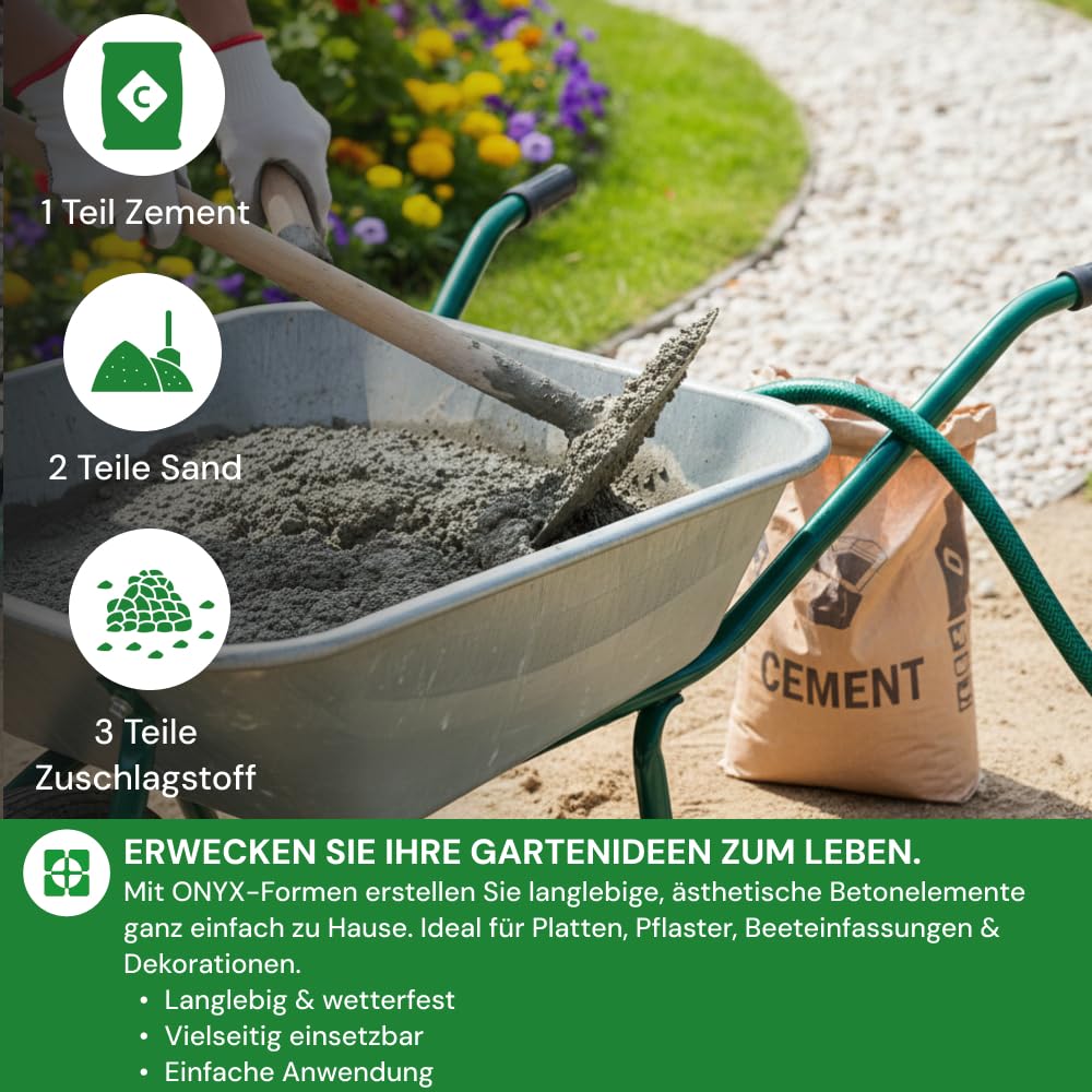 2 Stück Gießform Pflasterform Schablone für Beton 47x42x4cm Bodenbelag Platten, schalungsformen, Baumstamm, Gartendekoration, Der Querschnitt, Nachahmung Holzmaserung DIY Gehweg Pflastersteine