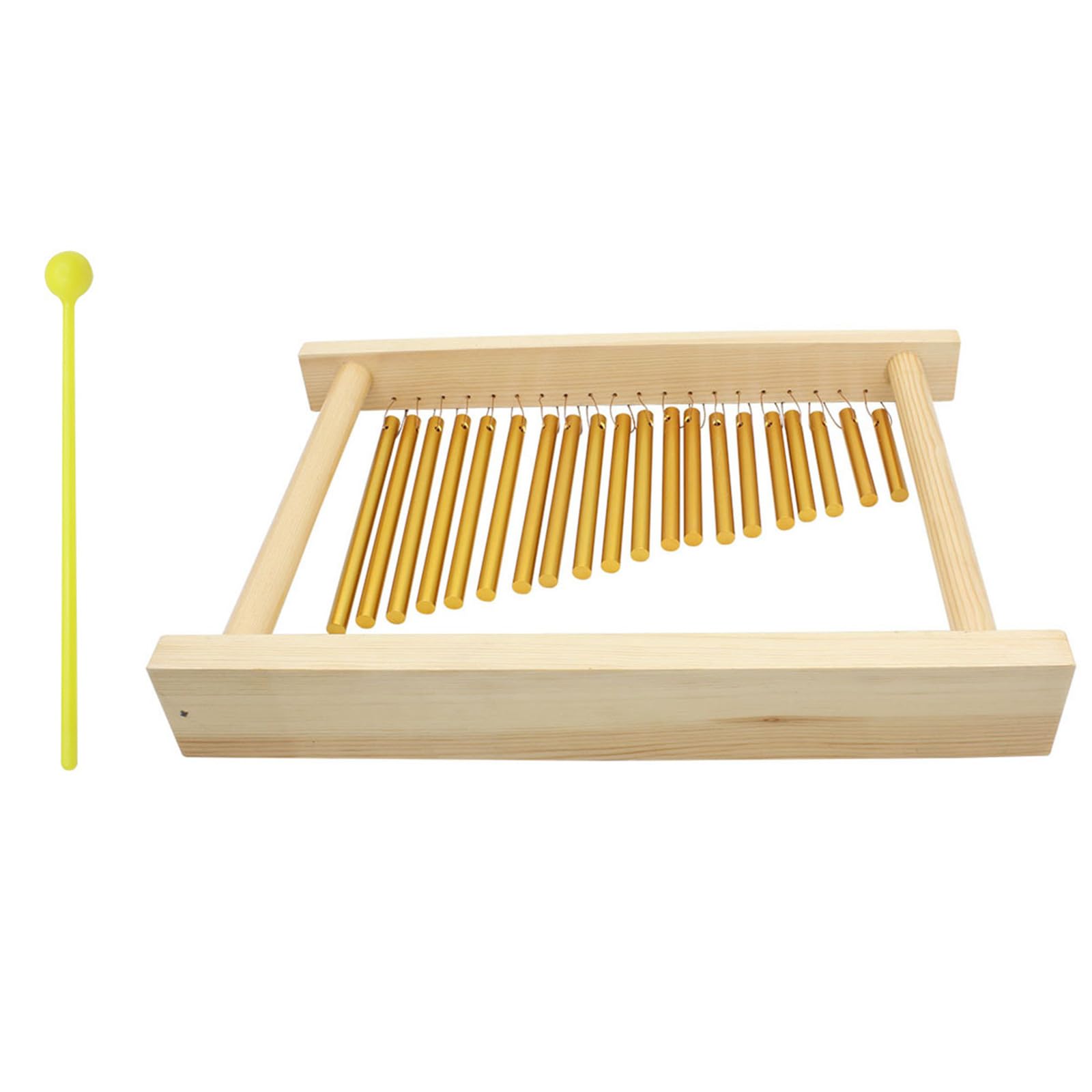 Campanillas de viento portátiles de 20 notas con base de madera, campanillas musicales perfectas para práctica musical y escenario, aleación de aluminio, vientos de percusión