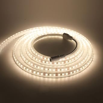 LED Strip Light, 4500K Natural White LED Rope Lights Outdoor Silicone Waterproof SMD 2835 LED Strip,DC24V 1.64ft Super Bright LED Light Strip for LightingInclude Power Adapter&Dimmer