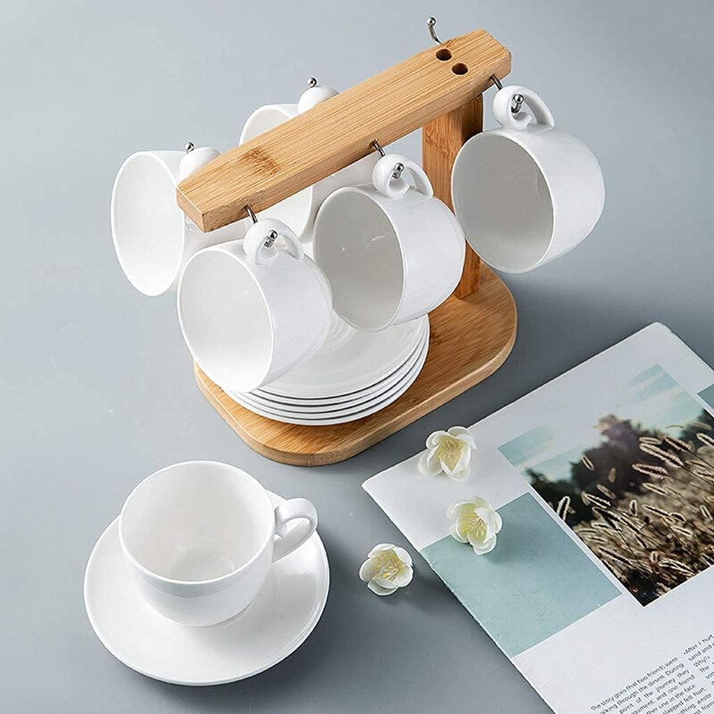 Cup & Saucer Sets Ceramic Cup, Coffee Cup, 6 Cups, 6 Saucers, Tea Cup, Water Cup, Mug, Tea Set, Saucer with Stand Set Coffee Cup