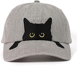 InnoBeta Black Cat Lovers Gifts for Women, Men, Adjustable Embroidered Hat for Birthday, Christmas