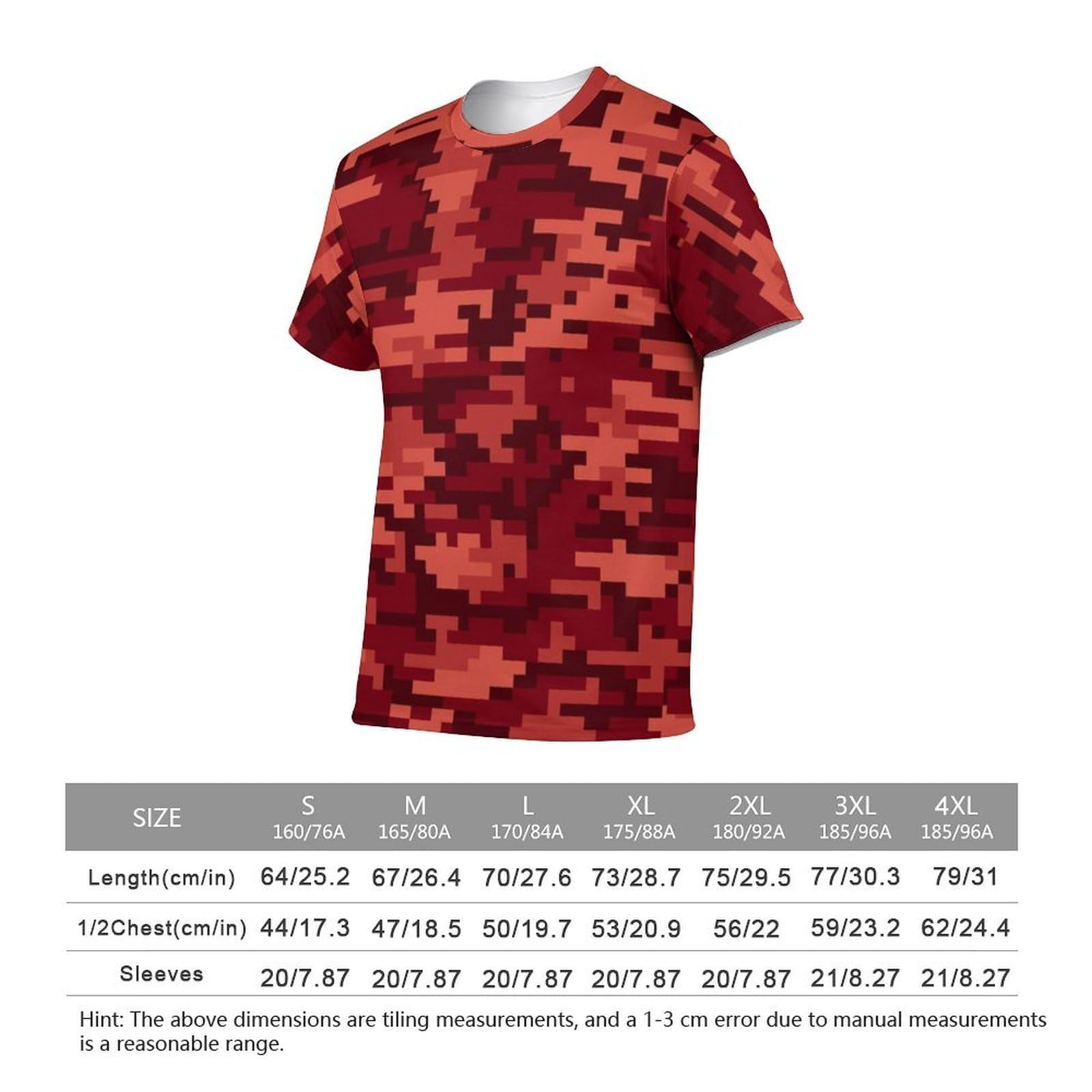 Amazon.co.jp: Tシャツ 迷彩柄 赤 ティーシャツ 半袖 夏服 トップス