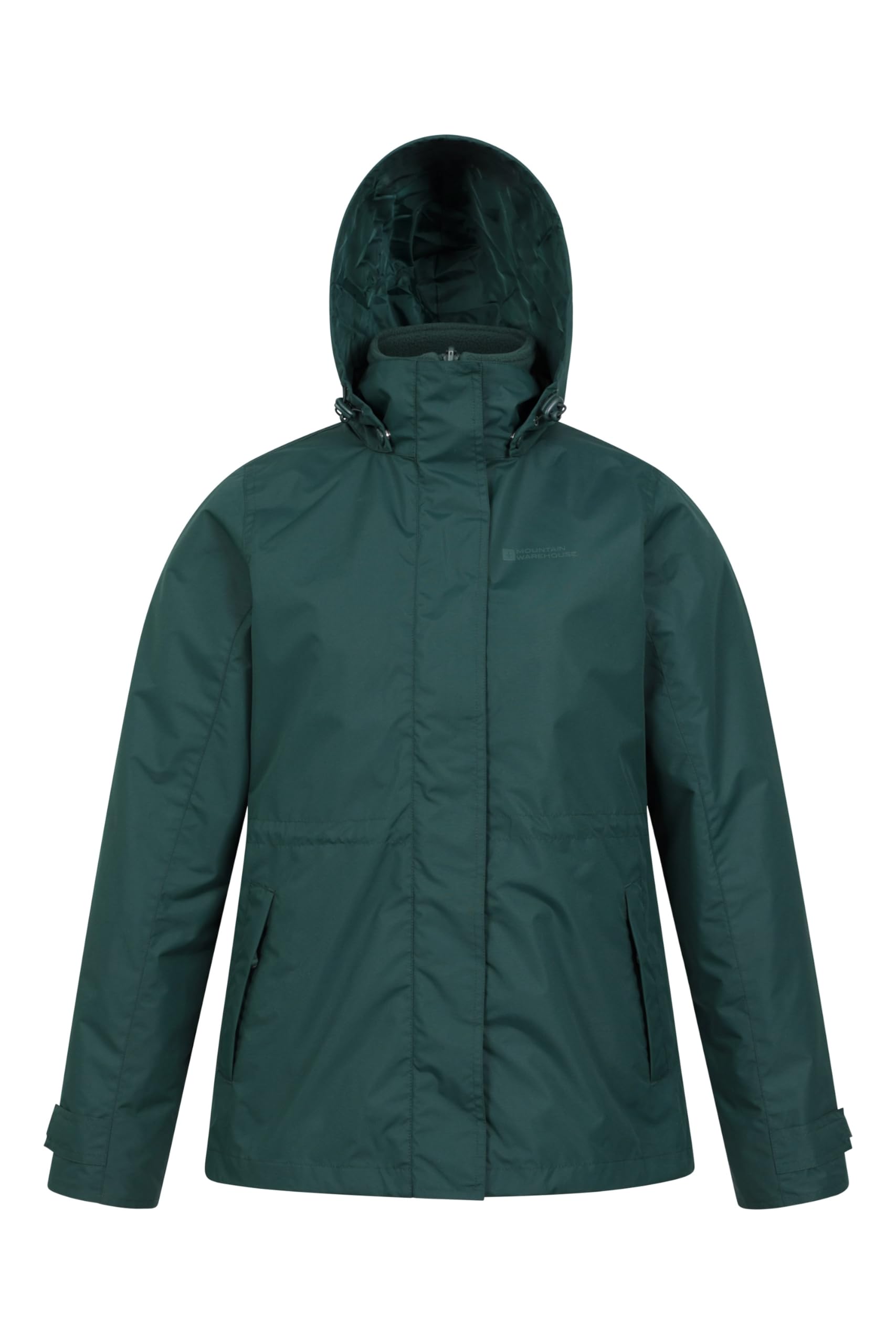 Mountain Warehouse Fell 3-in-1 Damen-Jacke wasserdichte atmungsaktive warm gefütterte Kapuze Outdoor-Fleecejacke