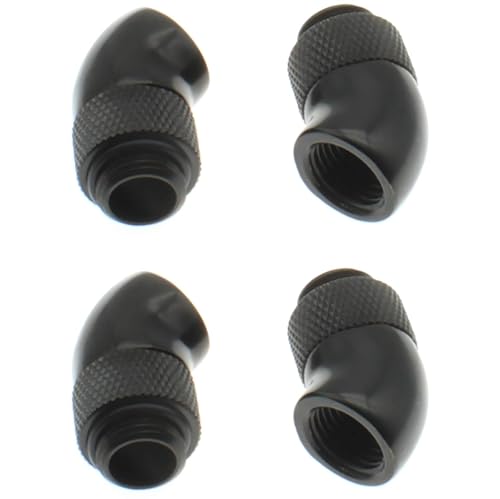 Miniatura 1 de LBTODH - Conector extensor de 45, conector de codo de latón macho a hembra G14 pulgadas para sistema de refrigeración por agua de computadora