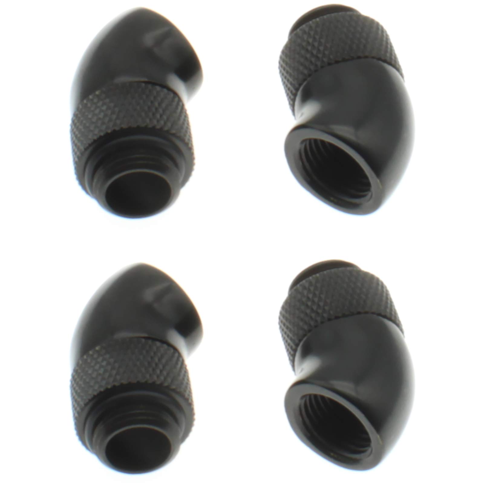45° Extender Fitting,LBTODH 4pcs G1/4" Male to Female Brass Elbow Connector for Computer Water Cooling System