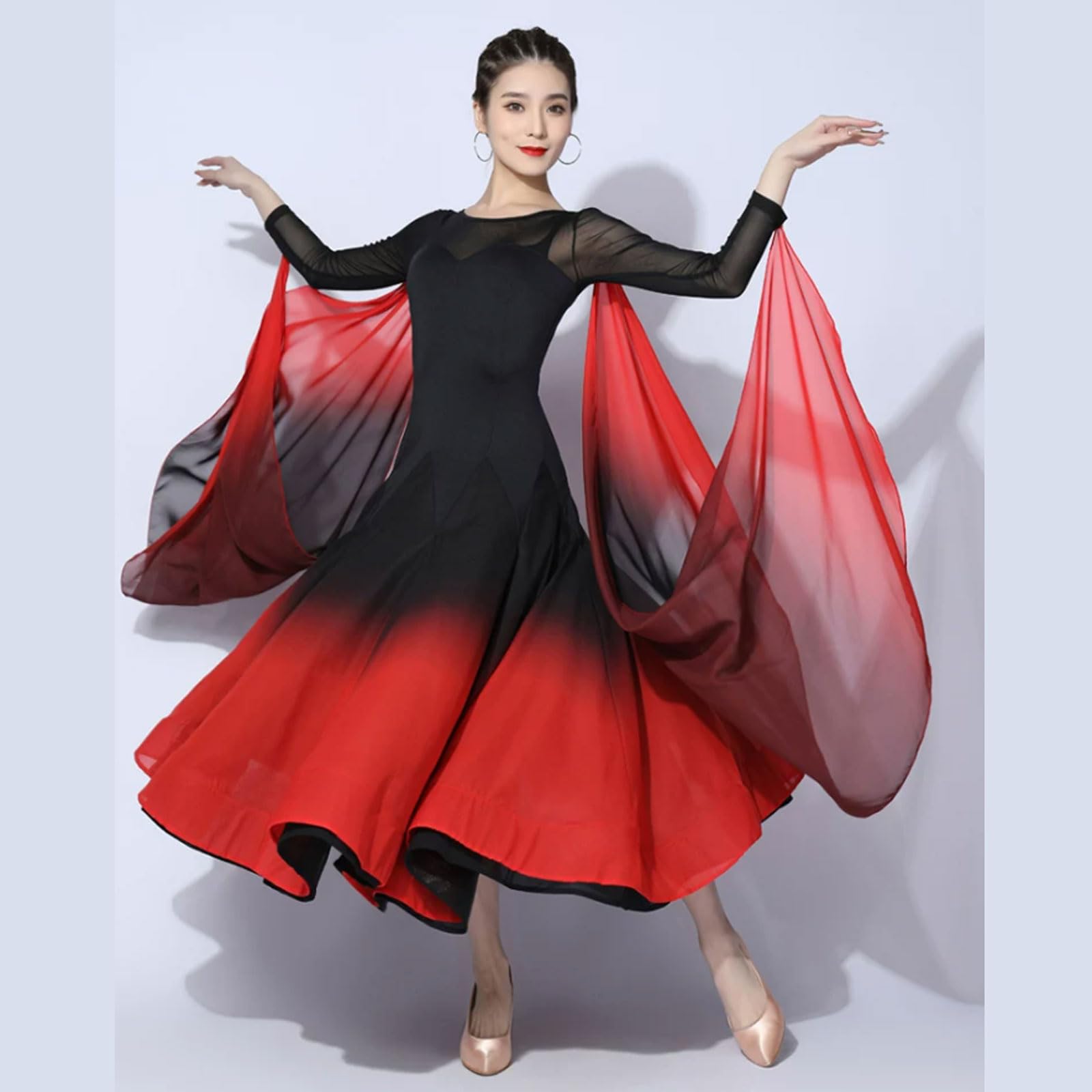 Abiti Valzer Abbigliamento Ballo da Sala per Donna Gonna Foxtrot Flamenco