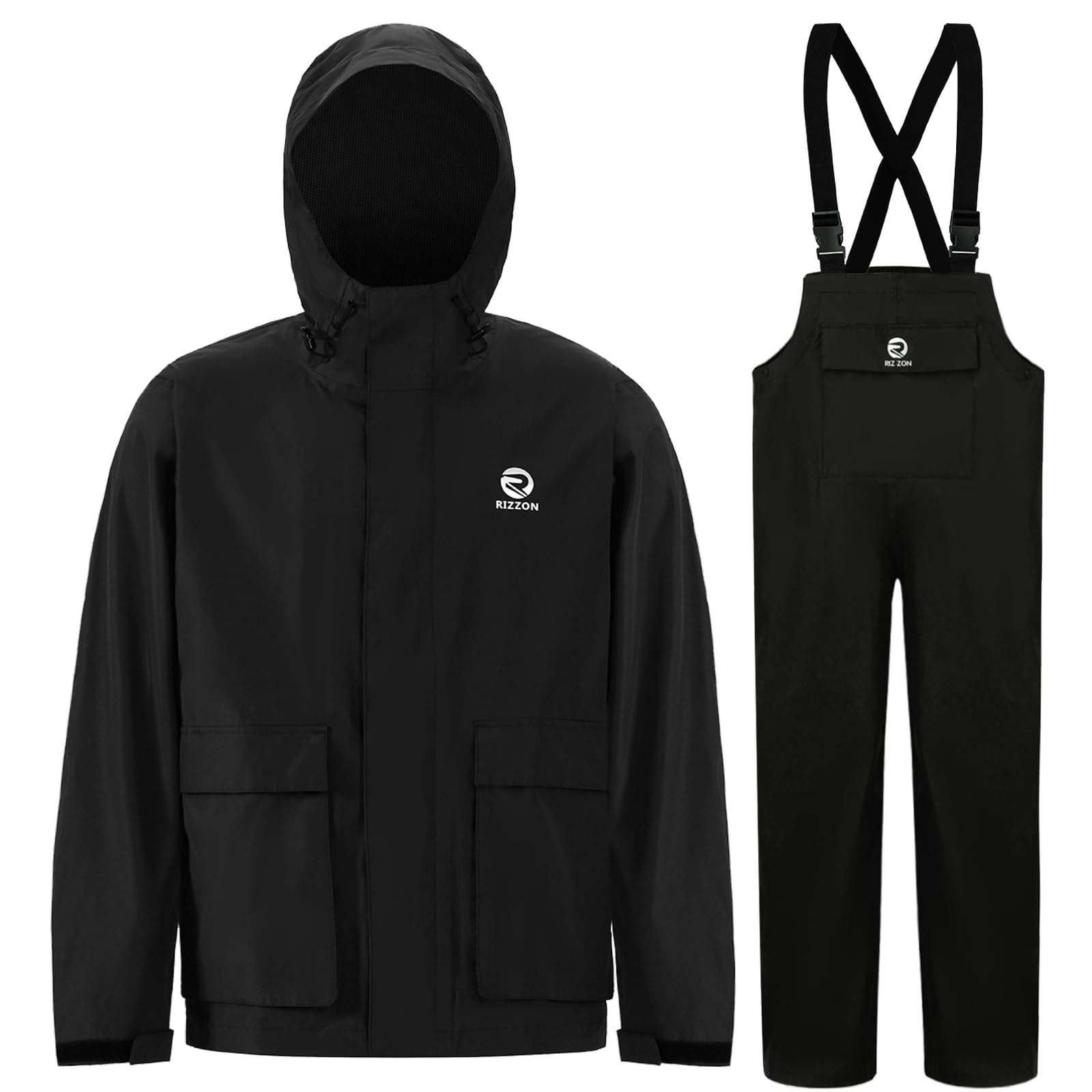 Angel-Regenanzug für Herren, wasserdicht, für Segeln, Regenjacke, Latzhose mit Kapuze, für jedes Wetter