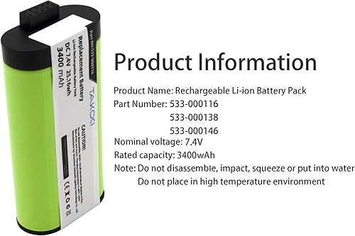 Miniatura 4 de Batería de repuesto para altavoz Bluetooth inalámbrico Logitech UE MegaBoom Series compatible con el número de pieza 533-000116 533-000146 7.4V
