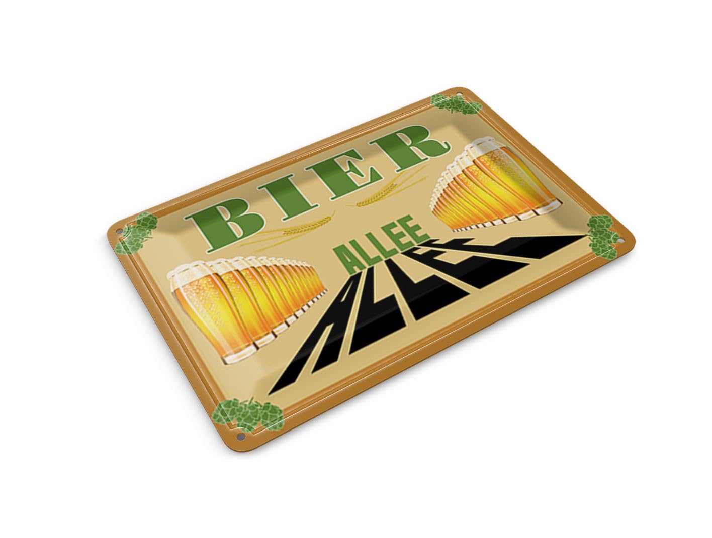 Femer Tin Postcard Alcohol 14 x 10 cm Beer Allee Metal Decorative Sign