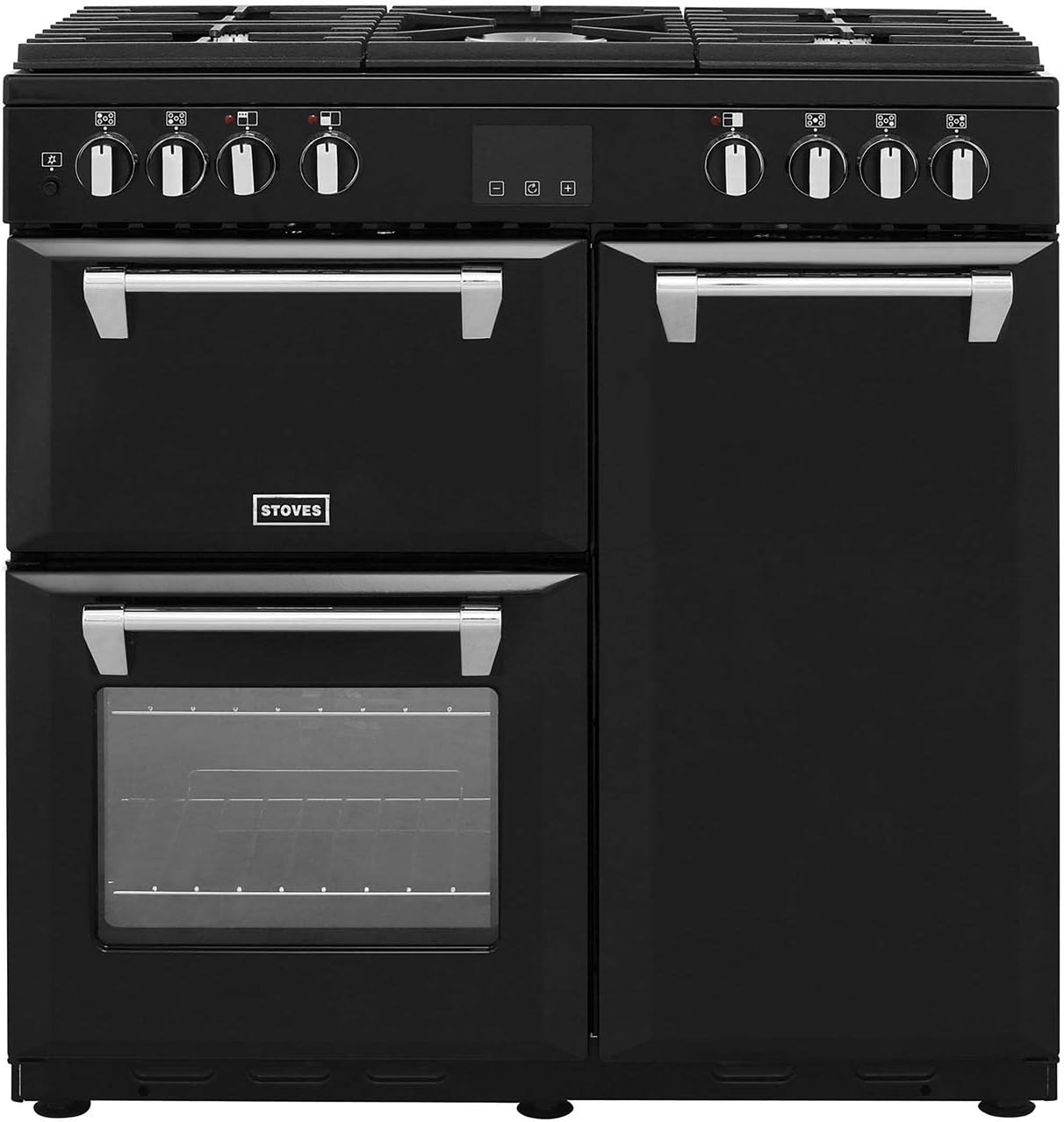 Stoves Belmont900DFT 90cm Dual Fuel Range Cooker - Black [Energy Class A]